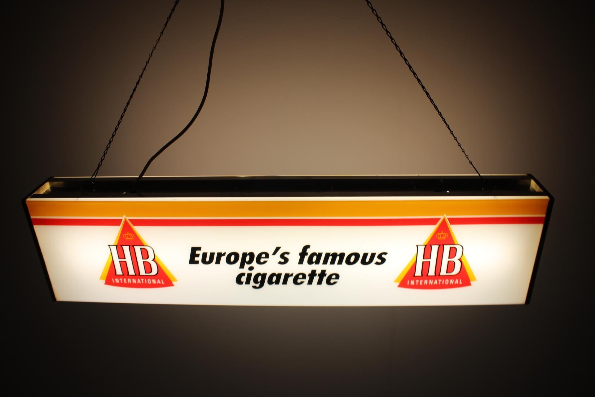 Large Illuminated Advertisement for HB cigarettes, 1970s For Sale 6