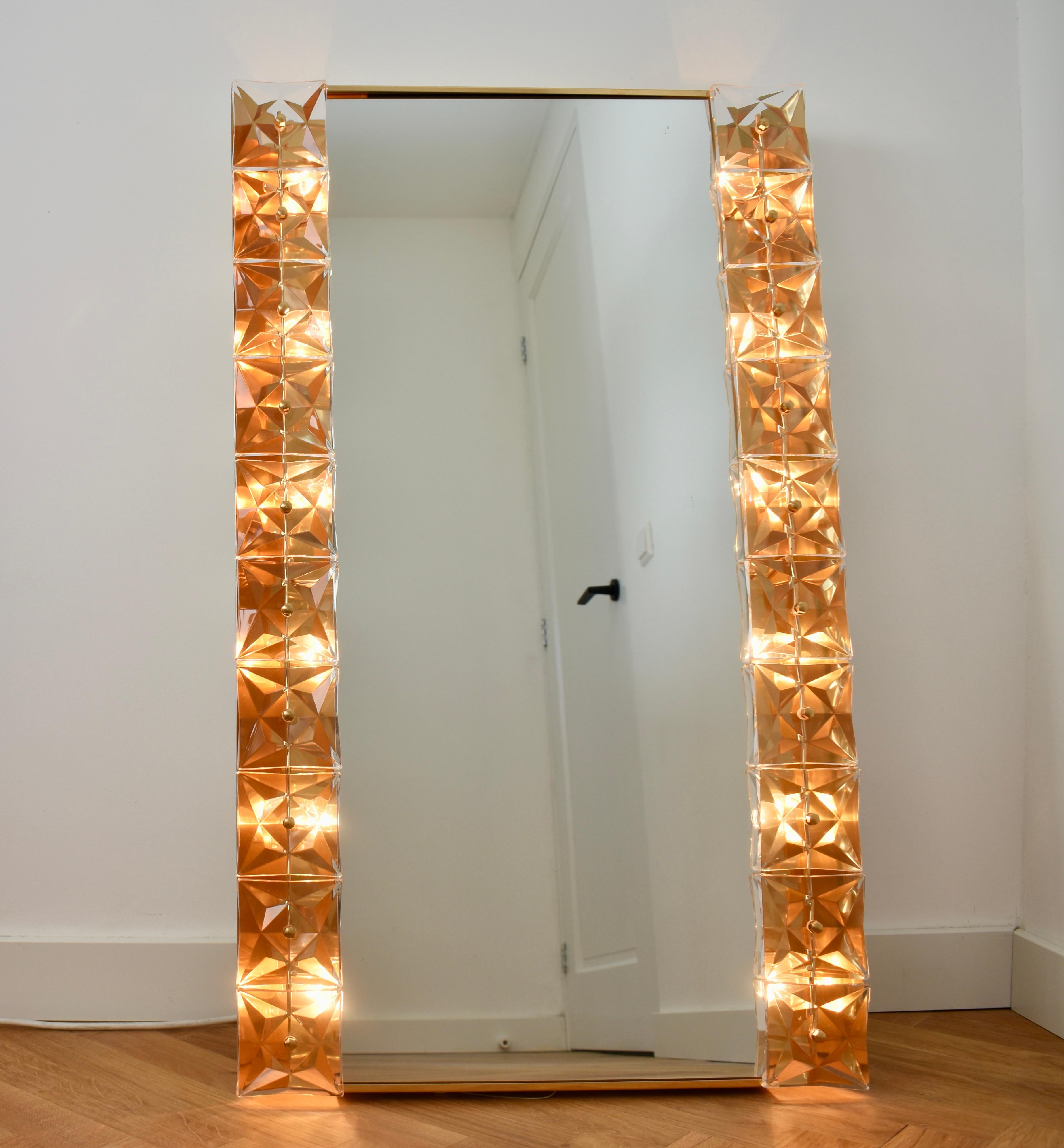 Large Illuminated Crystal Mirror from Kinkeldey, 1970s For Sale 5