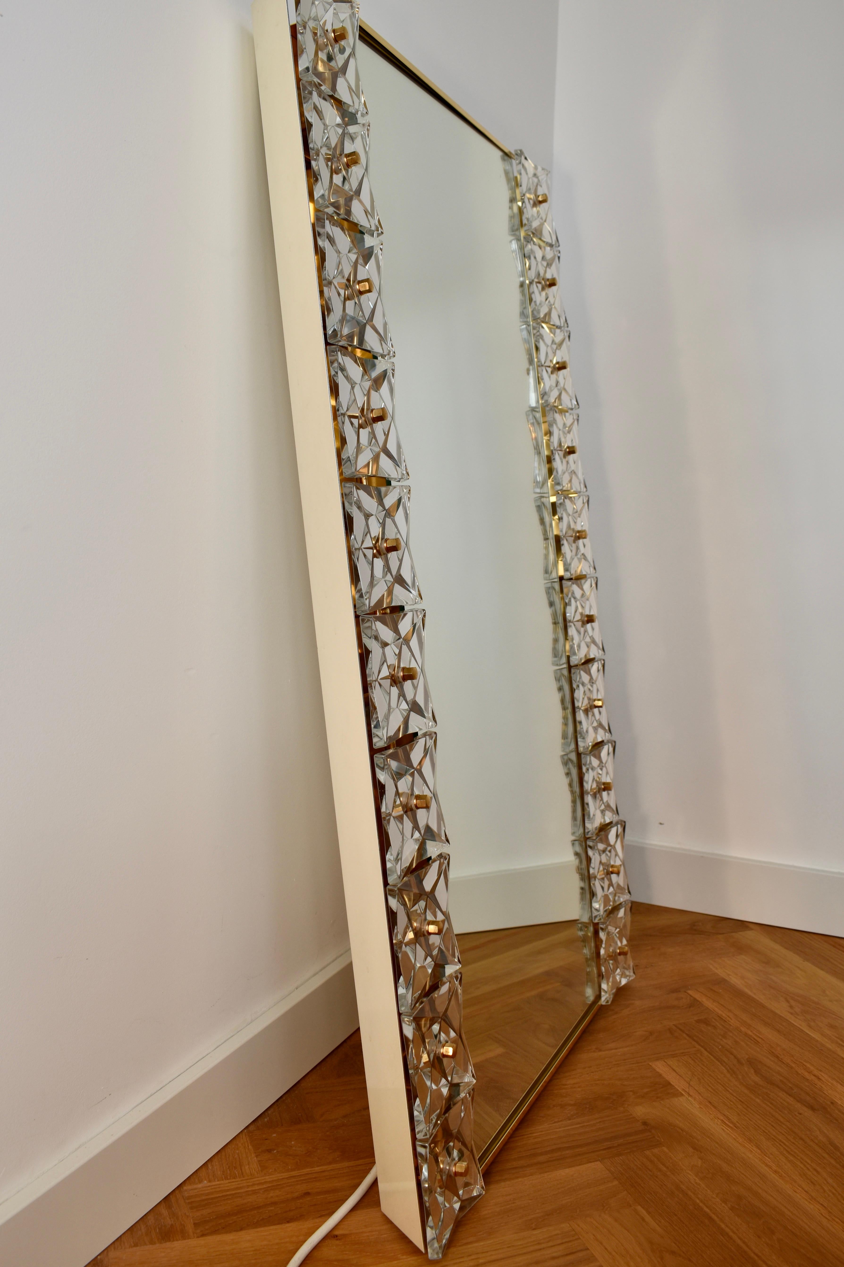 Large Illuminated Crystal Mirror from Kinkeldey, 1970s For Sale 9