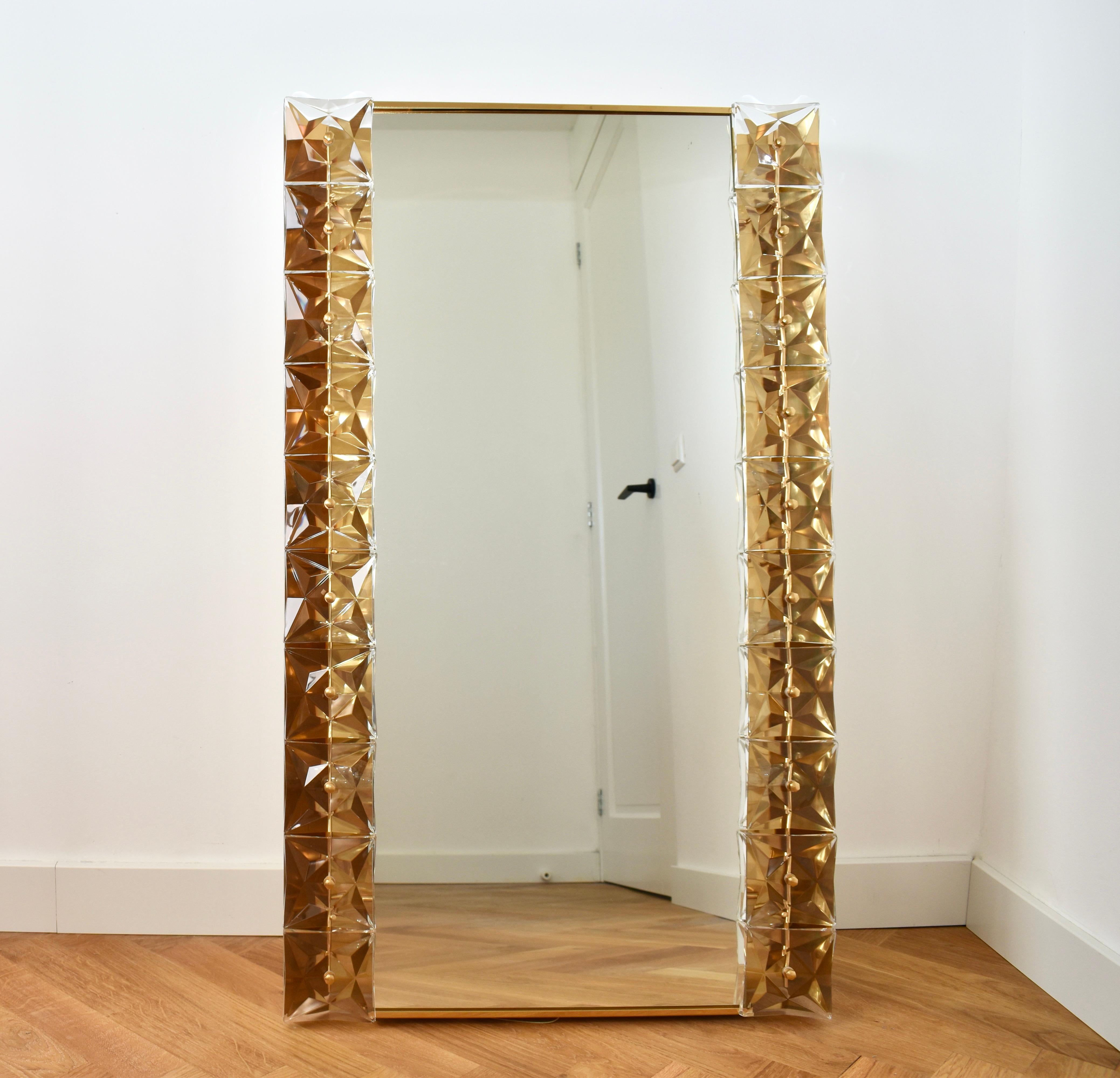 Large Illuminated Crystal Mirror from Kinkeldey, 1970s In Good Condition For Sale In AMSTERDAM, NL