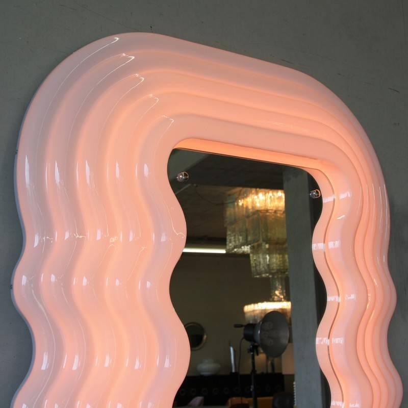 Italian Large Illuminated Floor Mirror by Ettore Sottsass For Sale