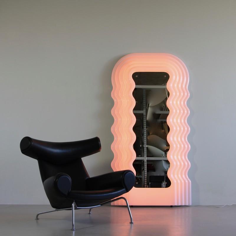 Modern Large Illuminated Floor Mirror by Ettore Sottsass