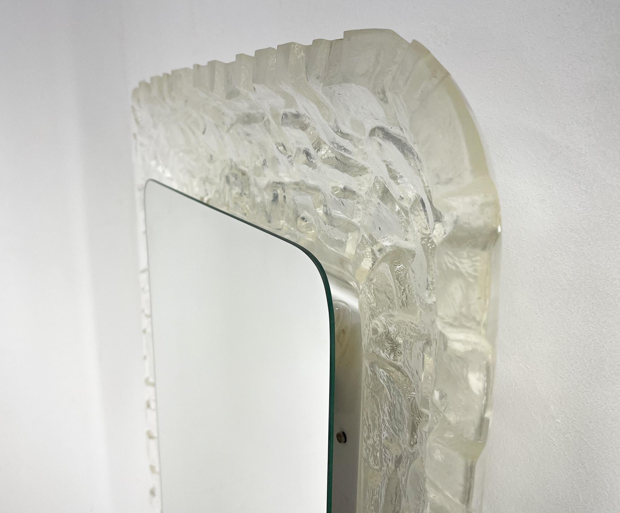 20th Century Large Illuminated Mirror by Erco Lucite, 1970s For Sale