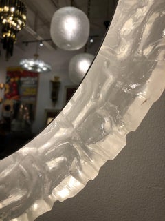 Large Illuminated Oval Wall Mirror in Lucite by Erco