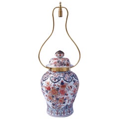Large Imari Baluster Vase with Dome Mounted as a Lamp, circa 1950