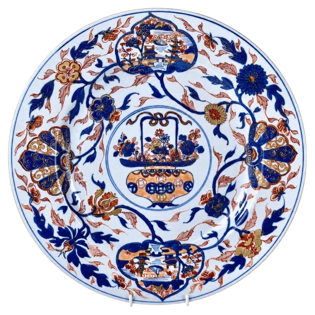 Large Imari Chinese Porcelain Charger 18th Century circa 1760