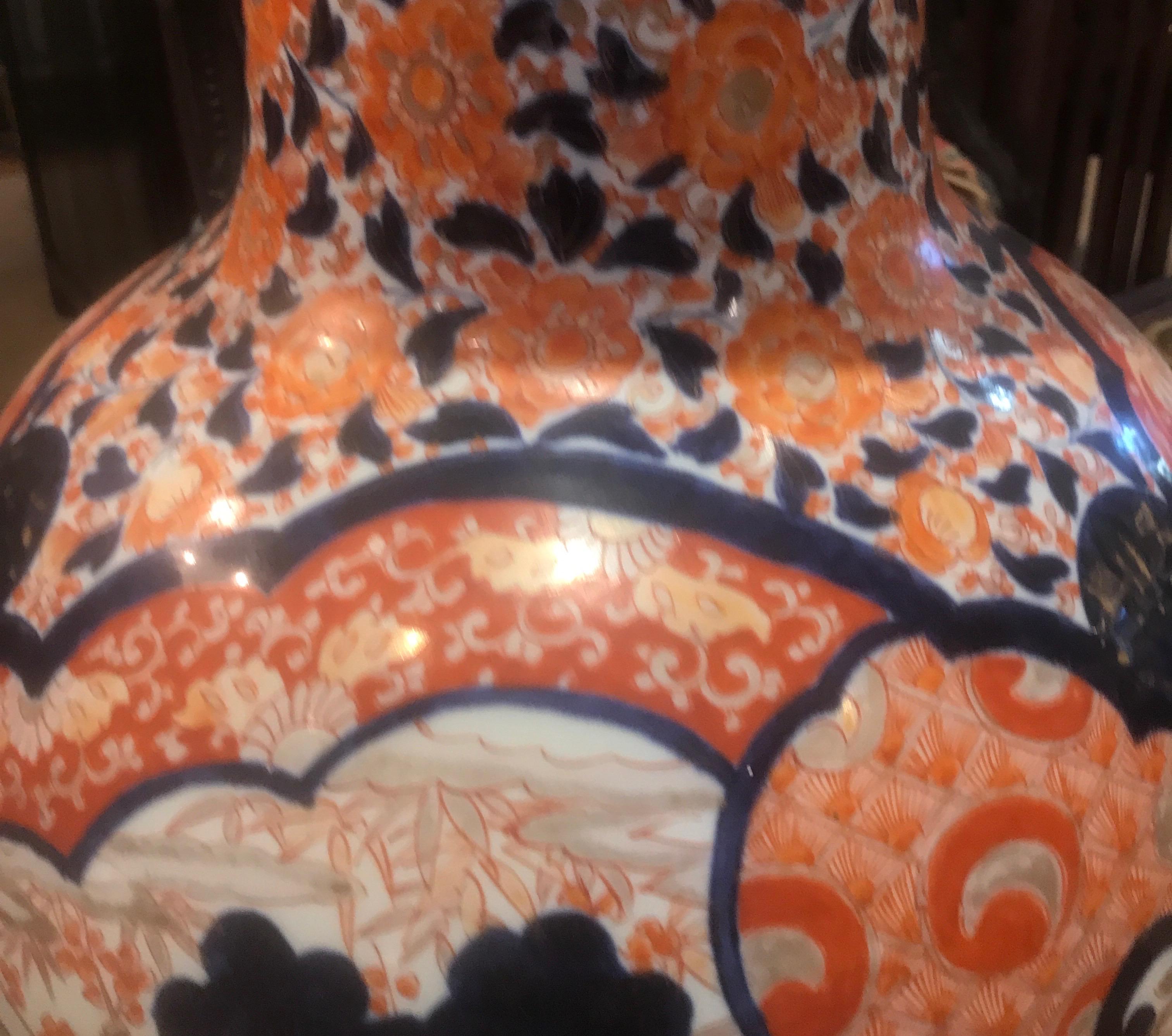 Meiji Large Imari Floor Vase