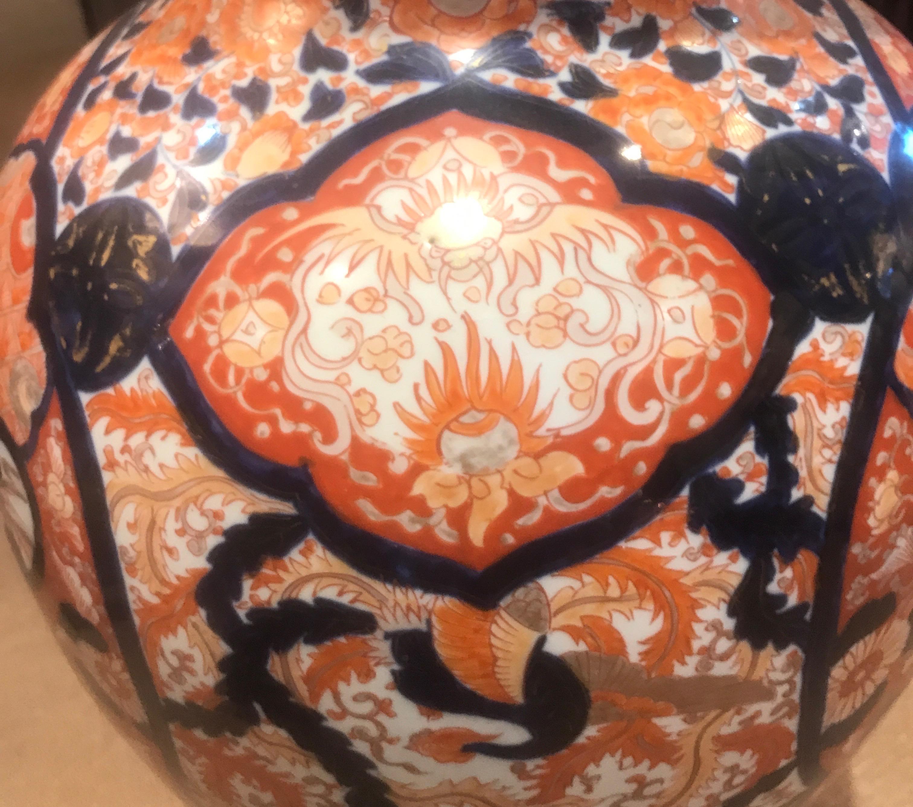 Late 19th Century Large Imari Floor Vase