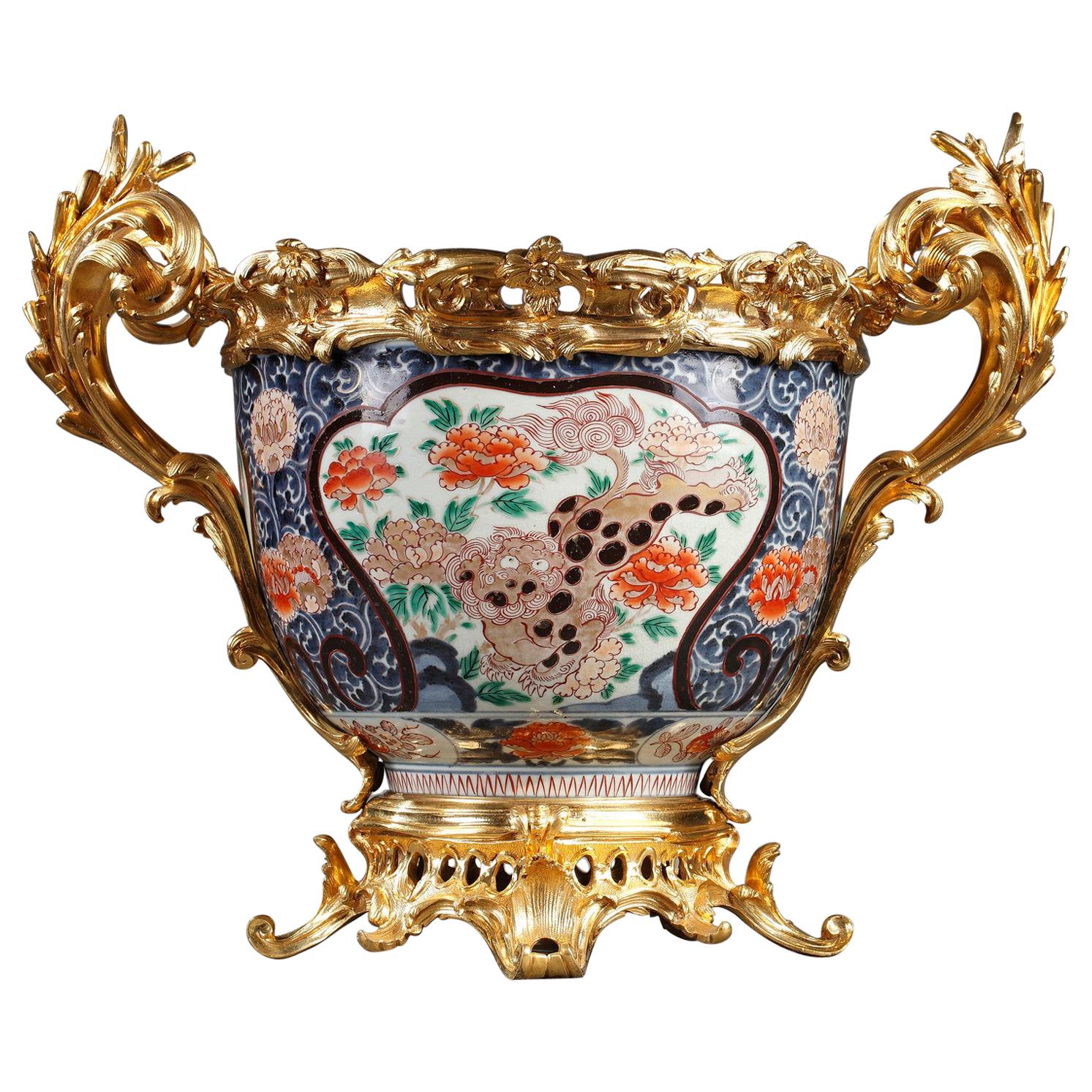 Grand bac à plantes en porcelaine Imari:: France:: vers 1880