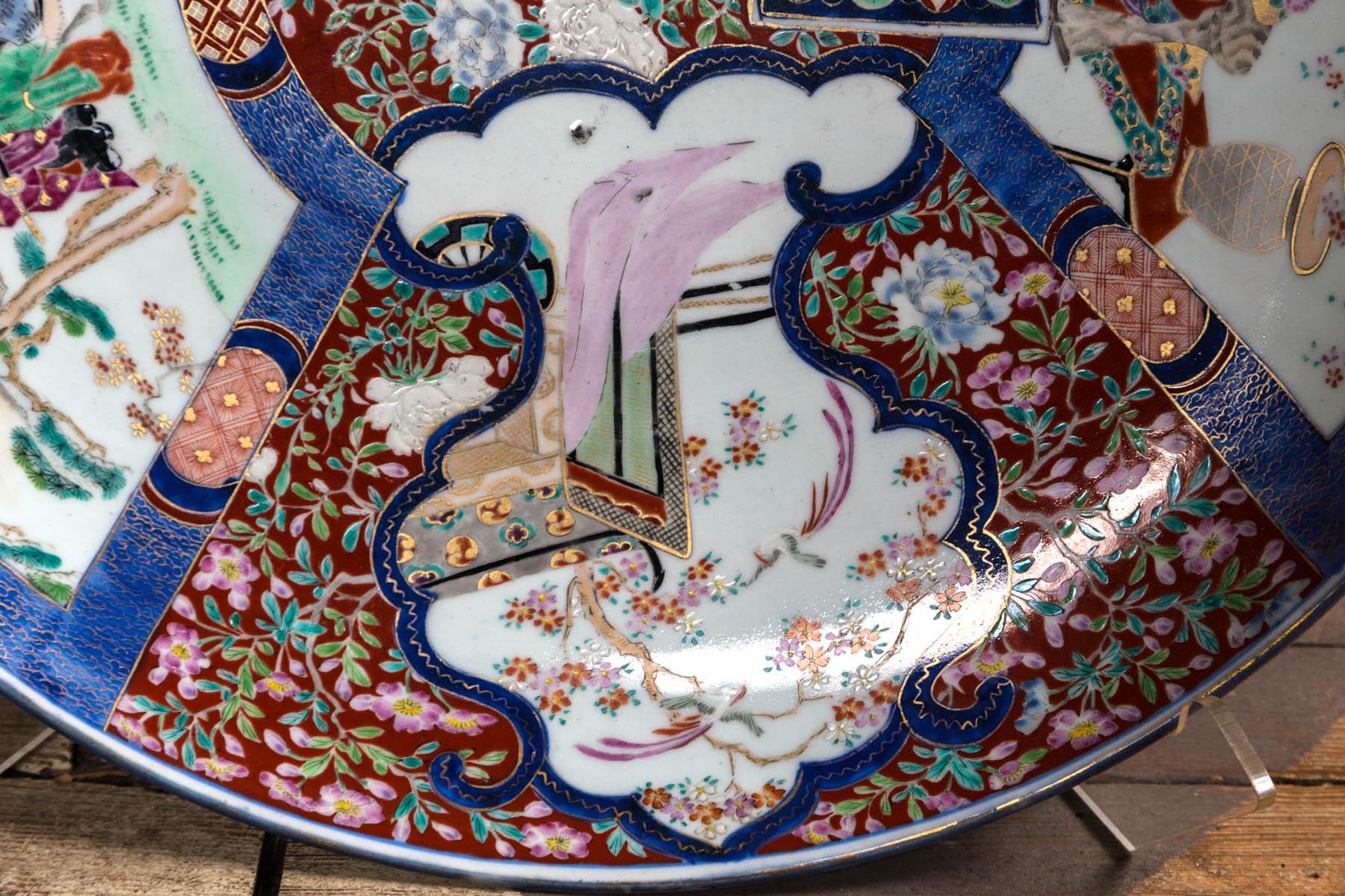 Hand-Painted Large Imari Style Charger For Sale