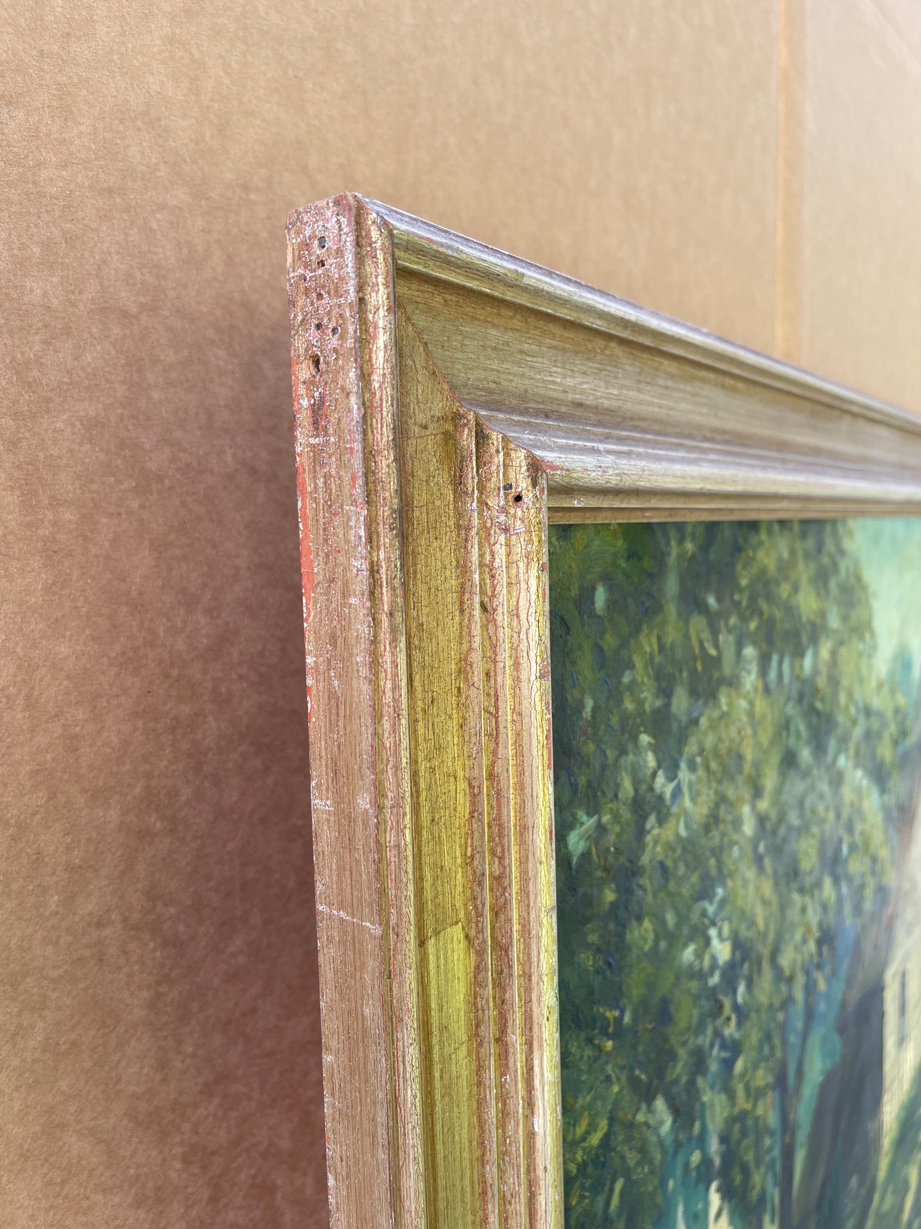 Large Impasto Painting of House on the Water by Lephe Kingsley Holden en vente 8