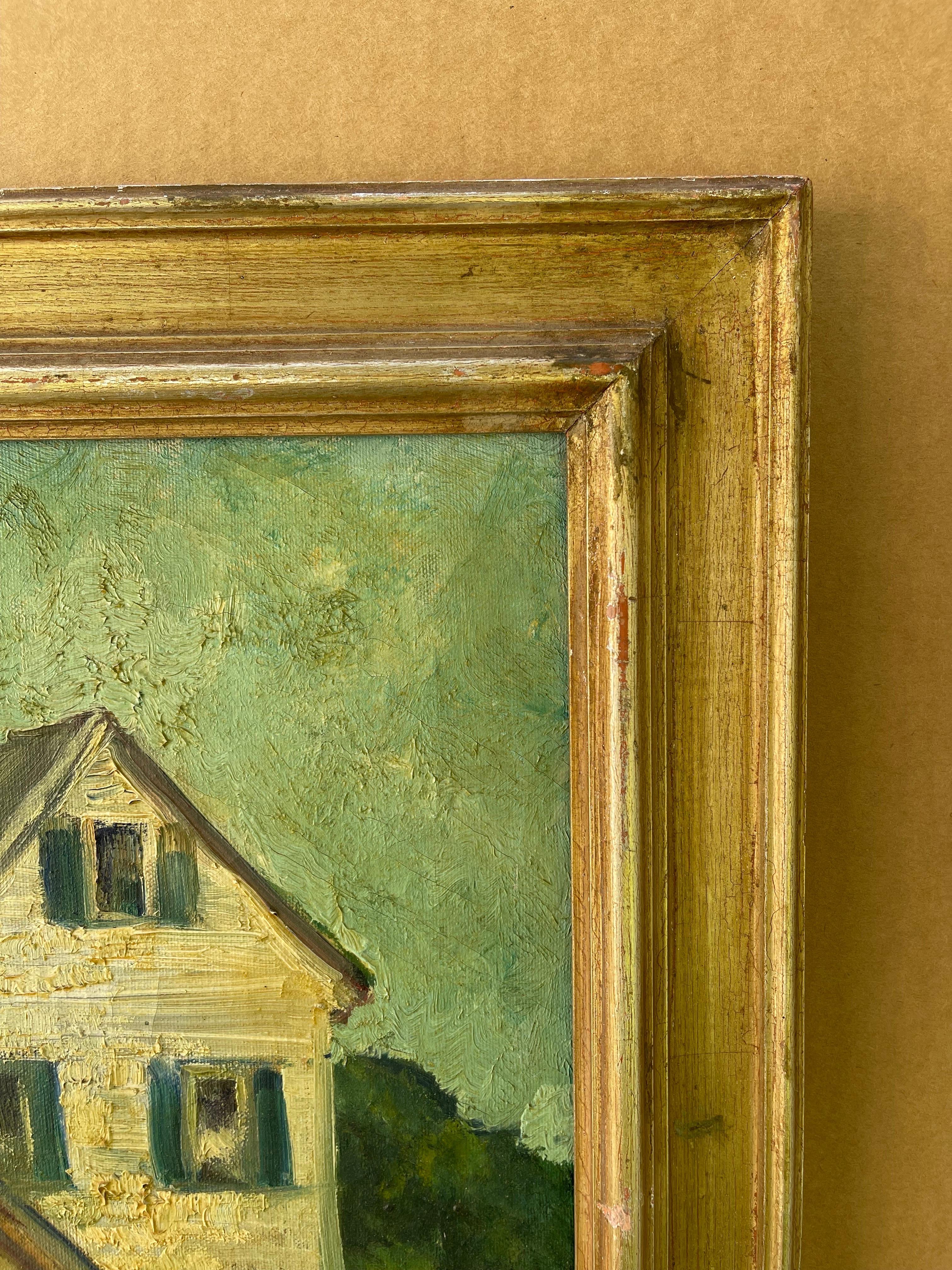 Large Impasto Painting of House on the Water by Lephe Kingsley Holden en vente 9
