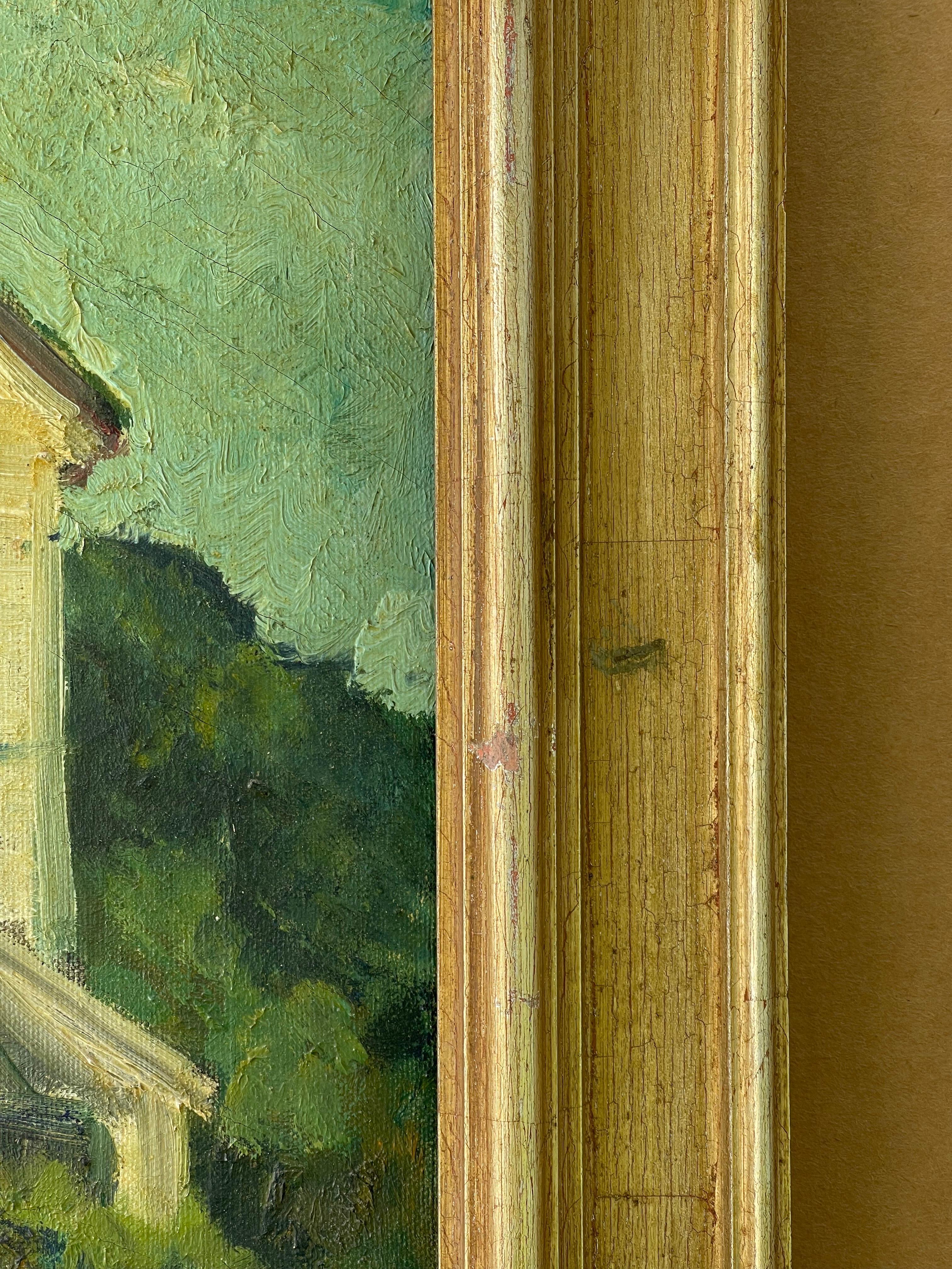 Large Impasto Painting of House on the Water by Lephe Kingsley Holden en vente 10