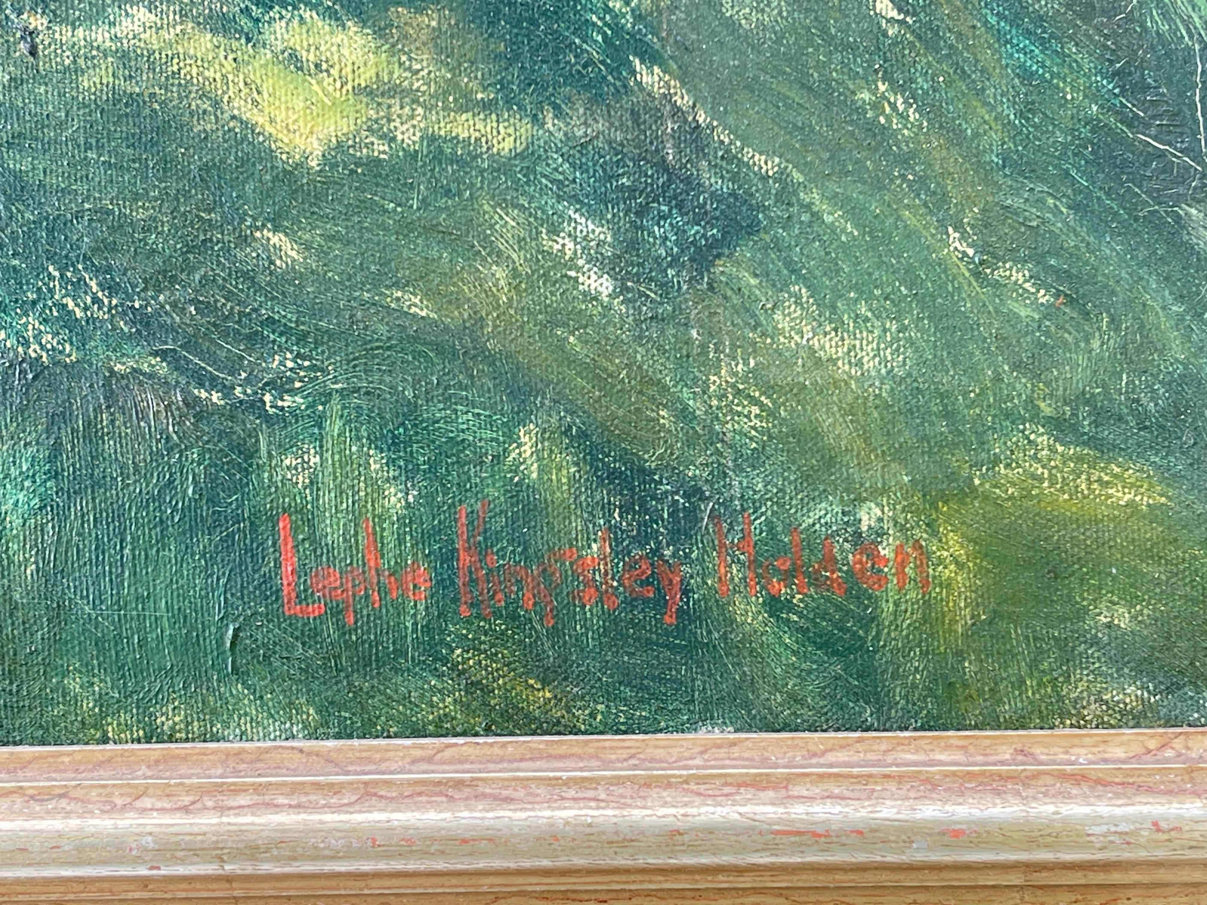 Large Impasto Painting of House on the Water by Lephe Kingsley Holden en vente 11