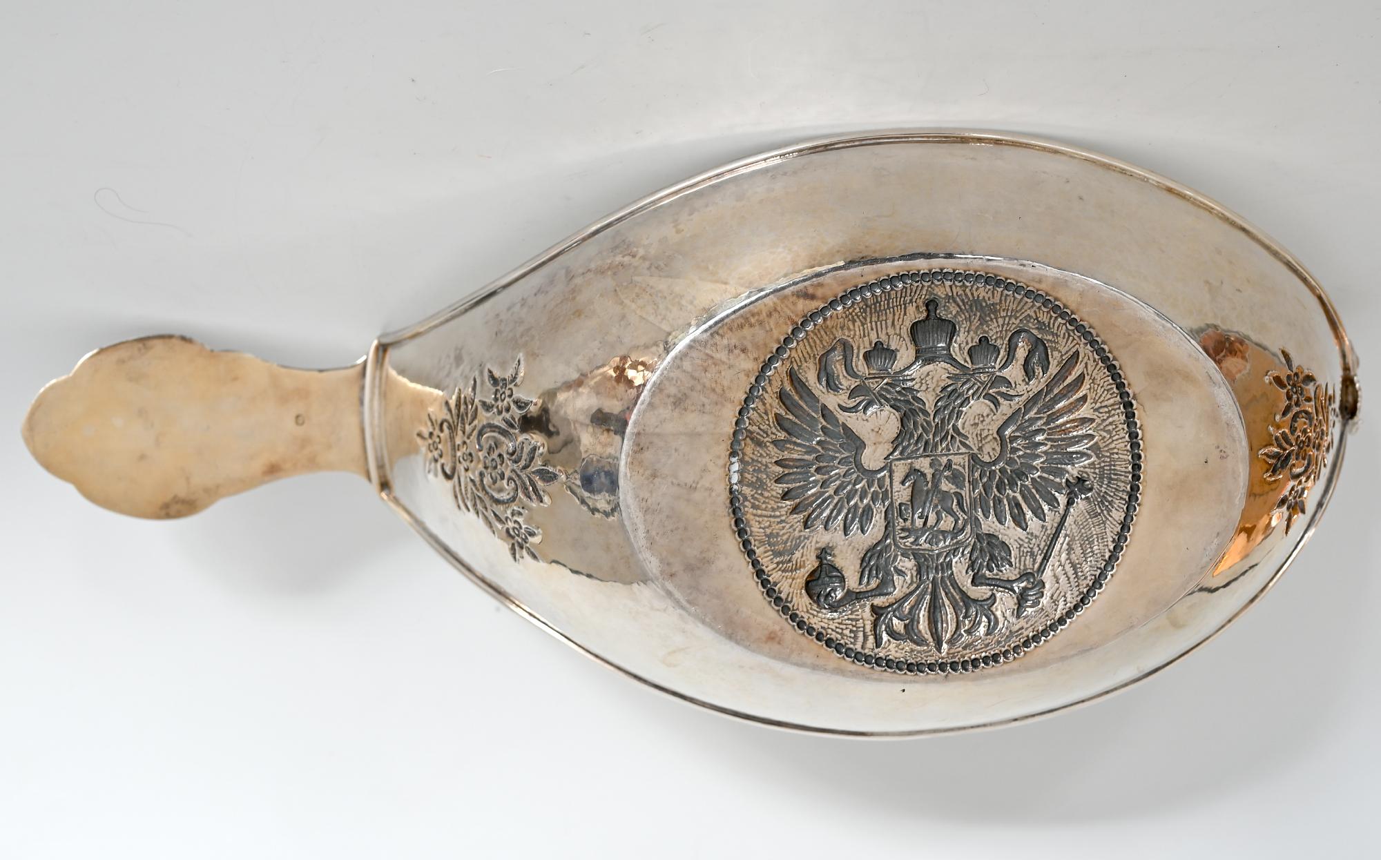 Large Imperial Russian Kowsch Crowned Double Eagle St. George Silver Gilt Moscow 2