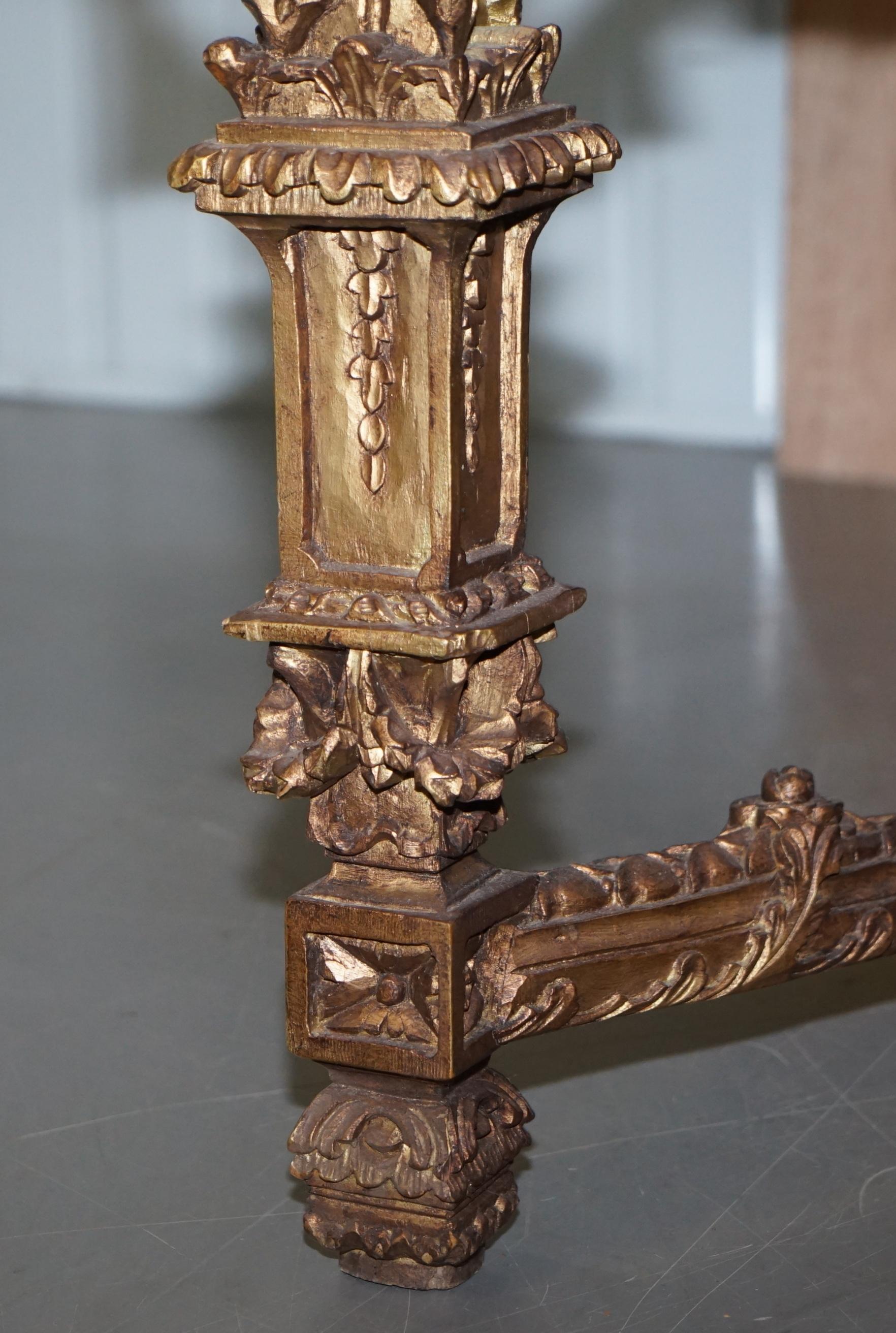 Large Important 19th Century Continetal Carved Giltwood and Marble Centre Table For Sale 12