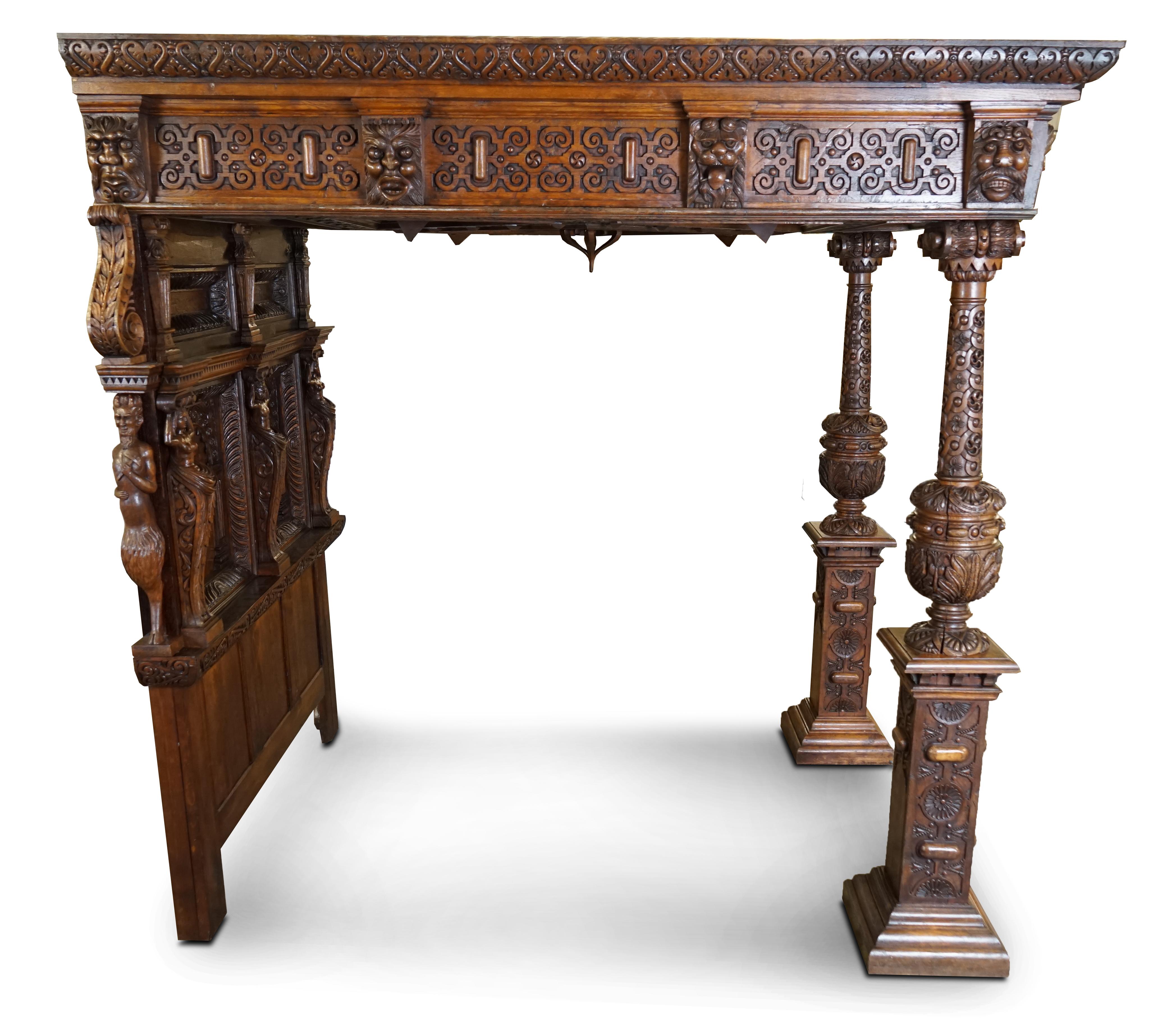 LARGE & IMPORTANT ANTiQUE CIRCA 1600 CHARLES I DOCUMENTED ENGLISH OAK TESTER BED For Sale 6