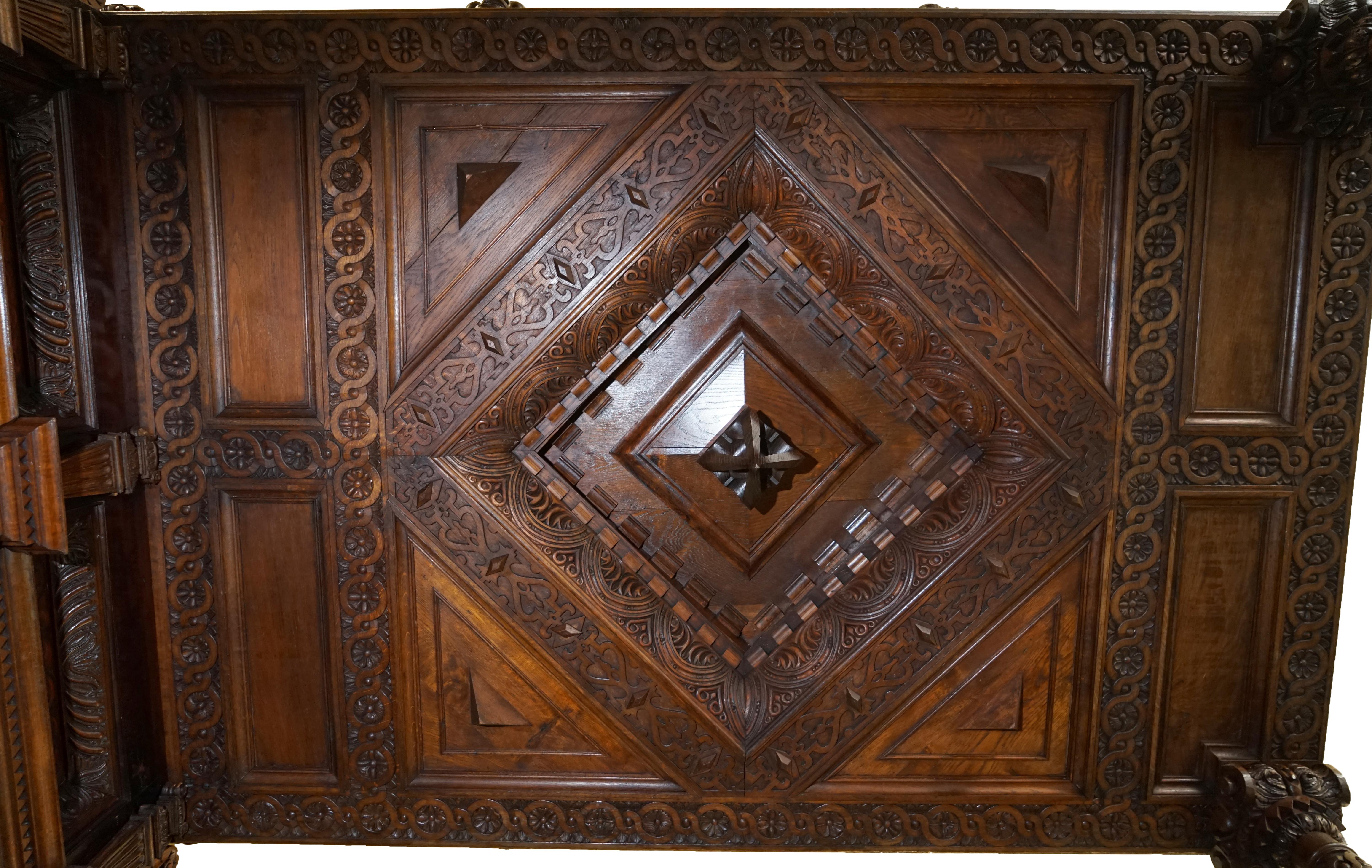 LARGE & IMPORTANT ANTiQUE CIRCA 1600 CHARLES I DOCUMENTED ENGLISH OAK TESTER BED For Sale 9