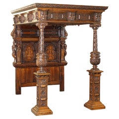 LARGE & IMPORTANT ANTiQUE CIRCA 1600 CHARLES I DOCUMENTED ENGLISH OAK TESTER BED