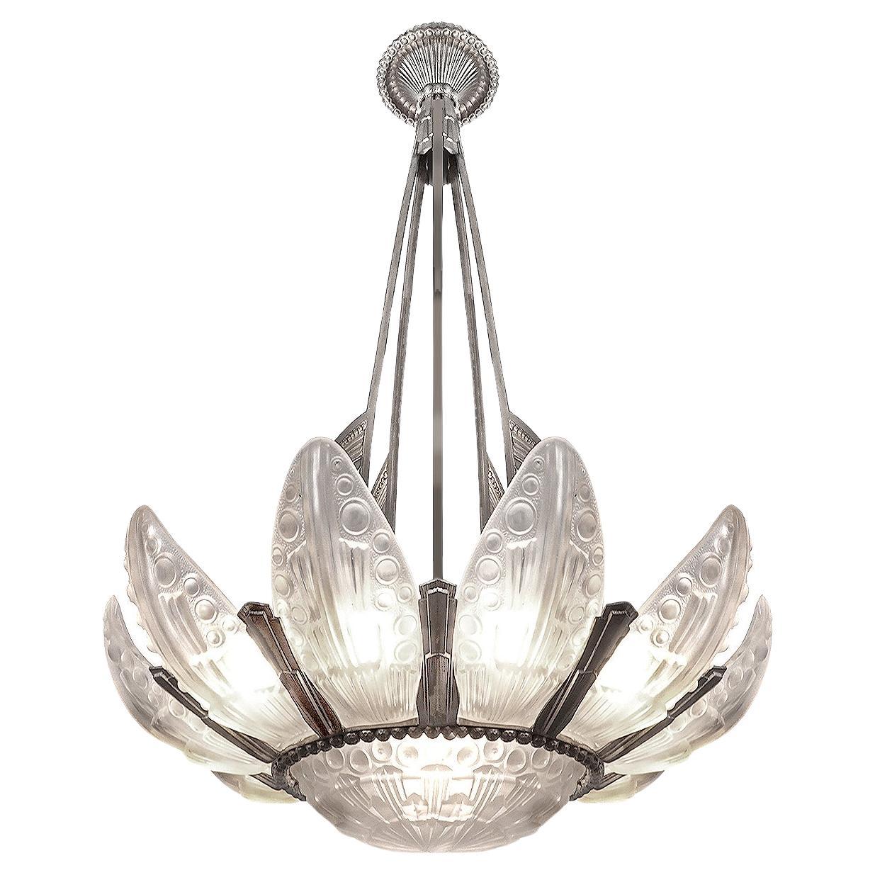 Grande e importante lampadario High Style Deco francese in vendita
