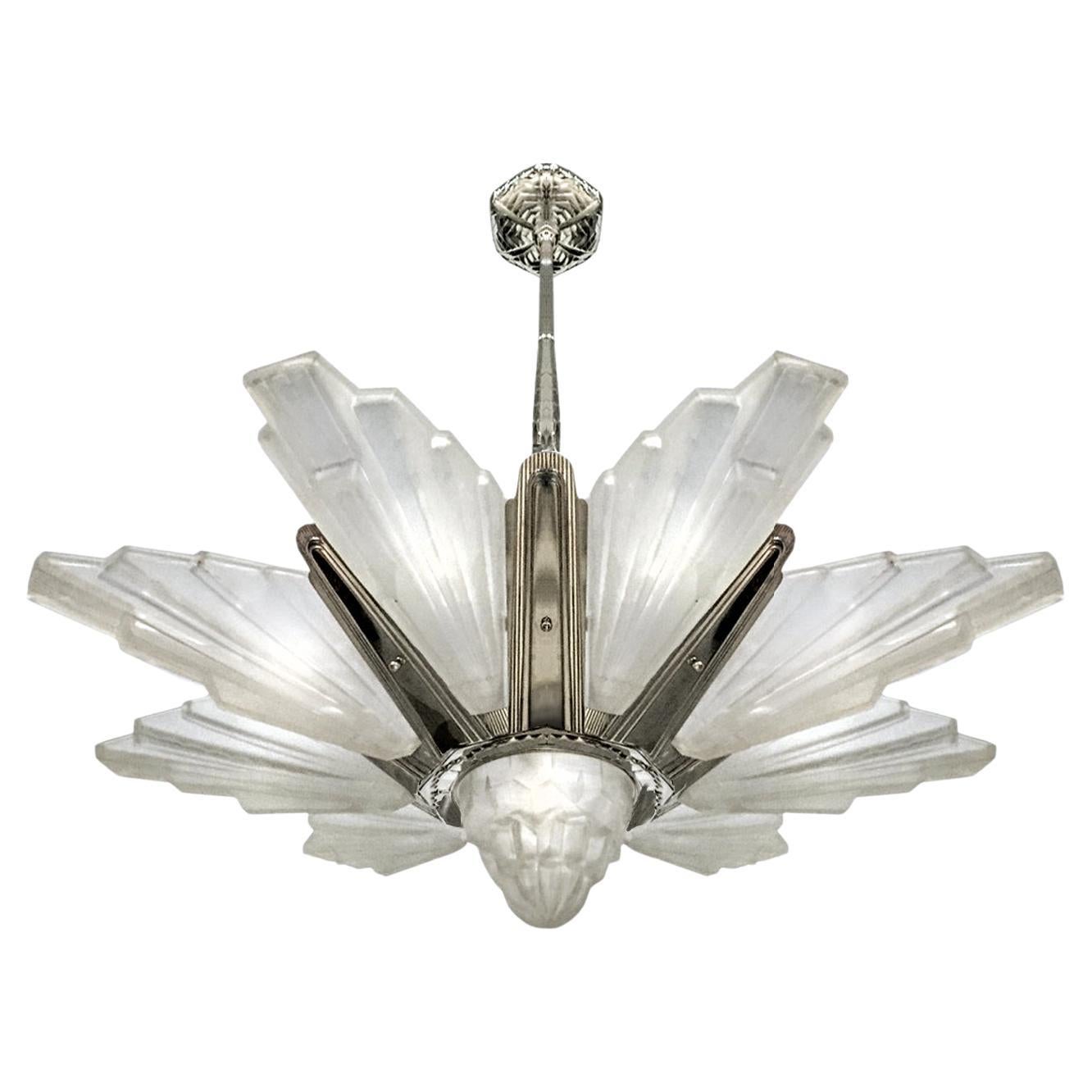Grande lampadario High Style Deco francese - Sabino / Degue in vendita