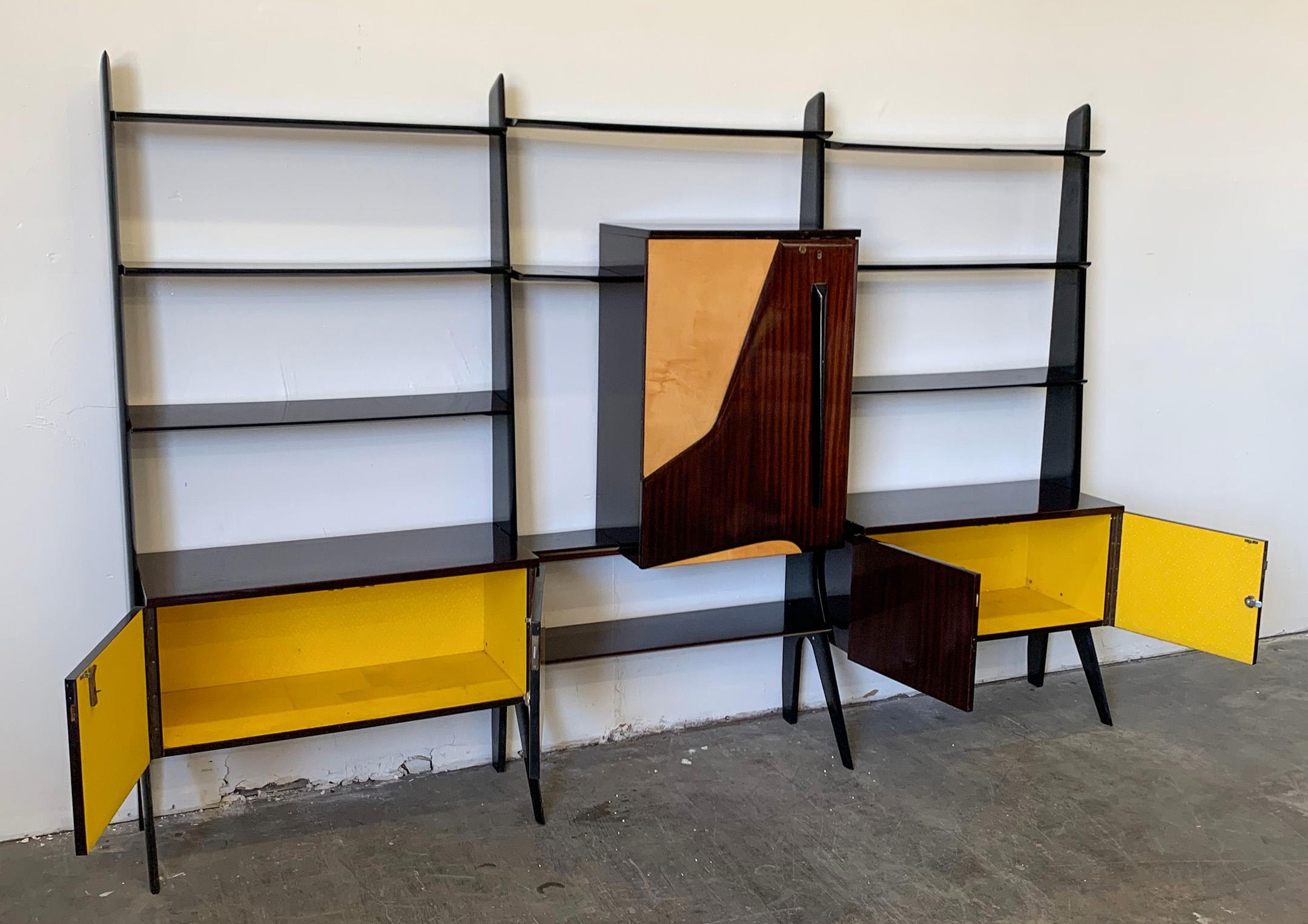 Large Ico Parisi, Style Of, Laminated Veneered Bar Wall Unit, circa 1955 4