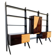 Large Ico Parisi, Style Of, Laminated Veneered Bar Wall Unit, circa 1955