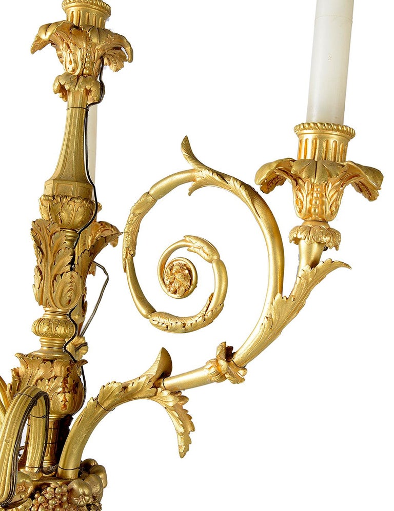 French Large, Important Pair of 19th Century Bronze and Ormolu Candelabra For Sale
