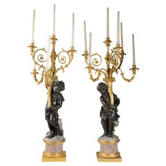 Large, Important Pair of 19th Century Bronze and Ormolu Candelabra