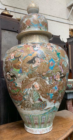 Large important pair C19th Satsuma vases