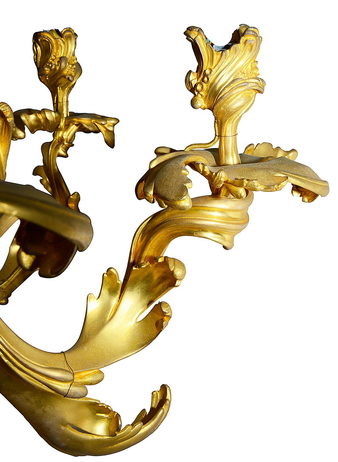 Louis XVI Large Important Pair of 19th Century Porphyry and Ormolu Candelabra For Sale