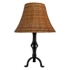 Large, imposing vintage 1950s wrought-iron lamp.