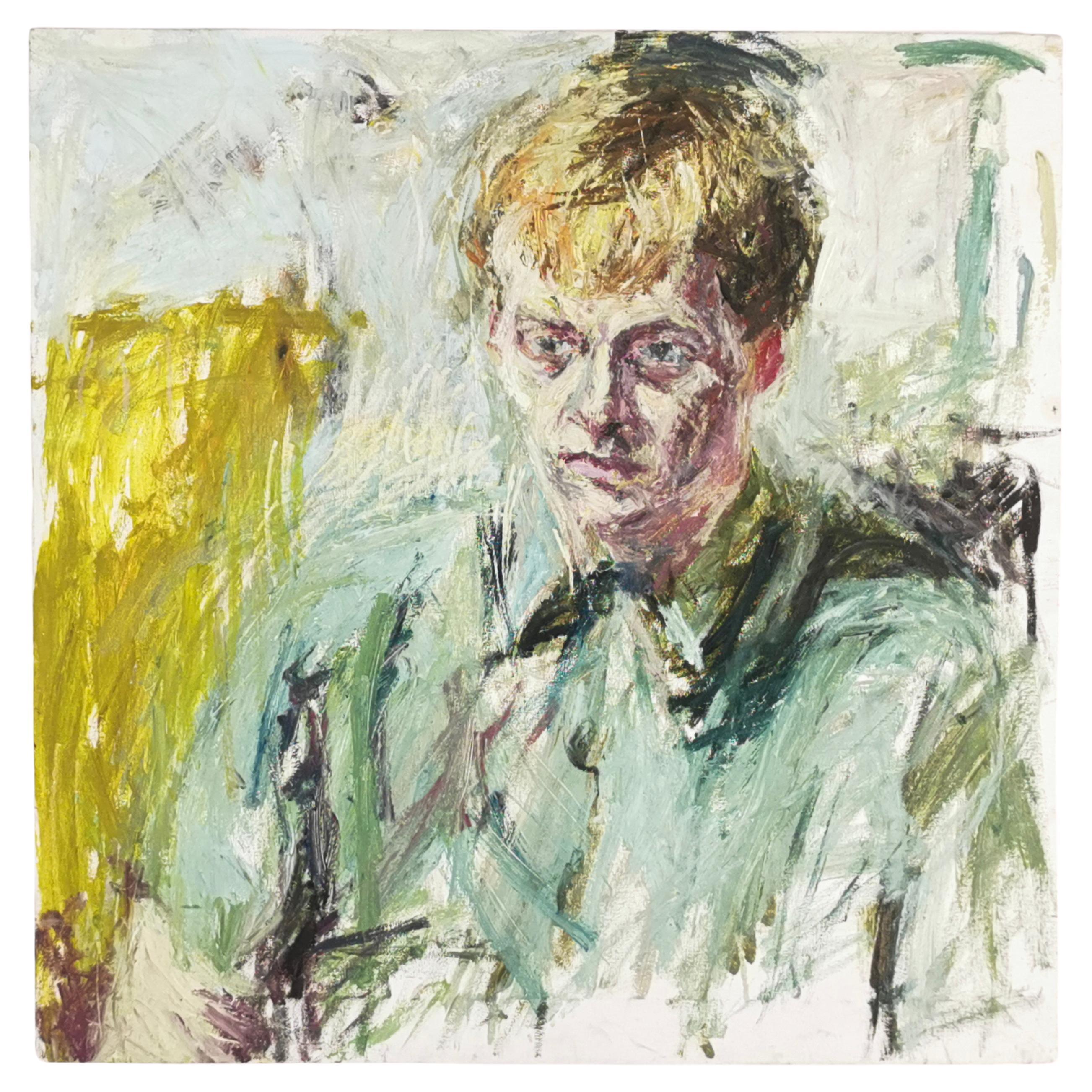 Großes impressionistisches Gemälde auf Leinwand, Porträtstudie eines Moody-Männer