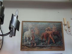 Large Impressionist Oil Painting on Canvas Signed R. Blum