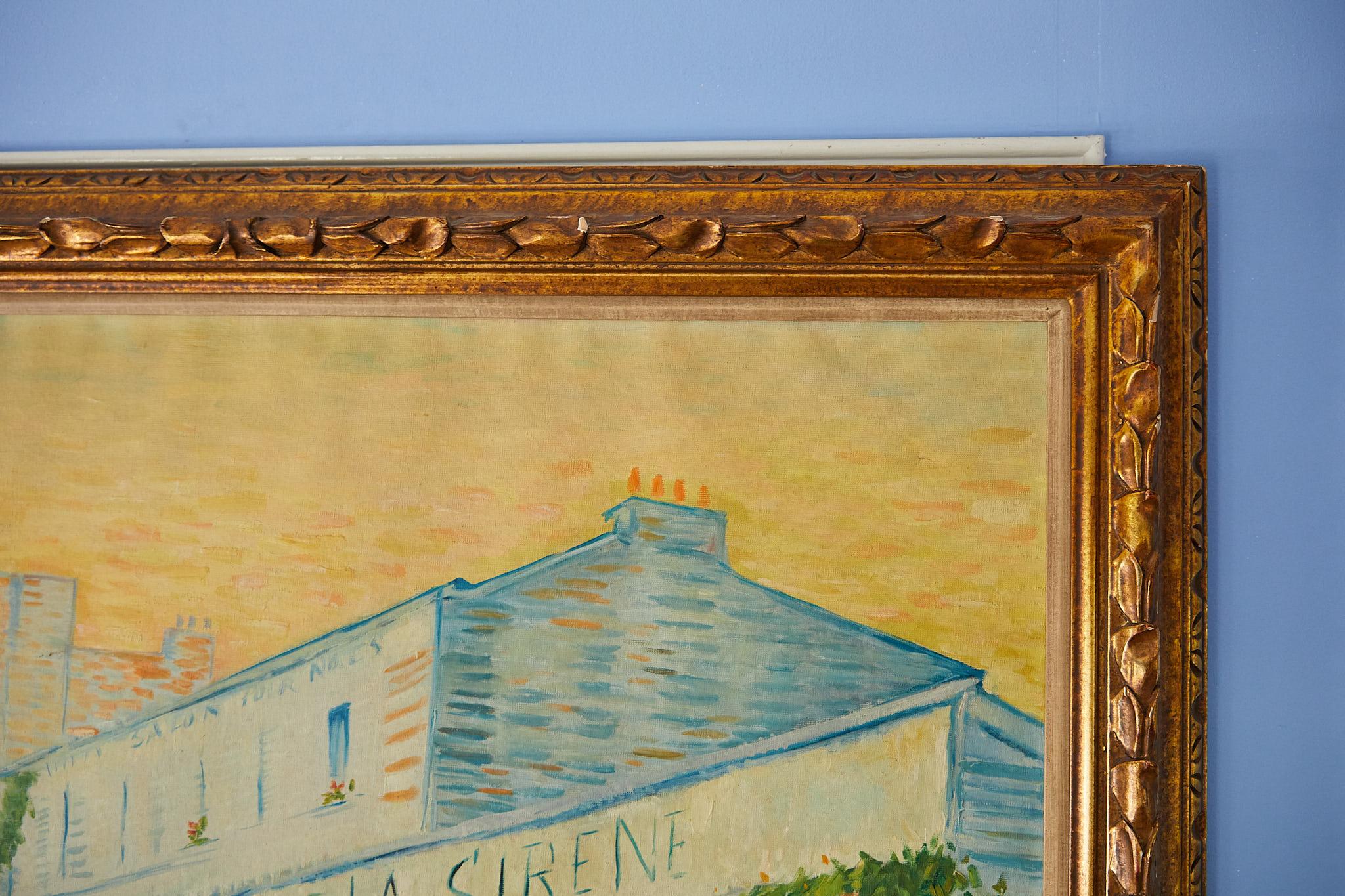 Grande peinture impressionniste d'une scène de rue française en vente 4