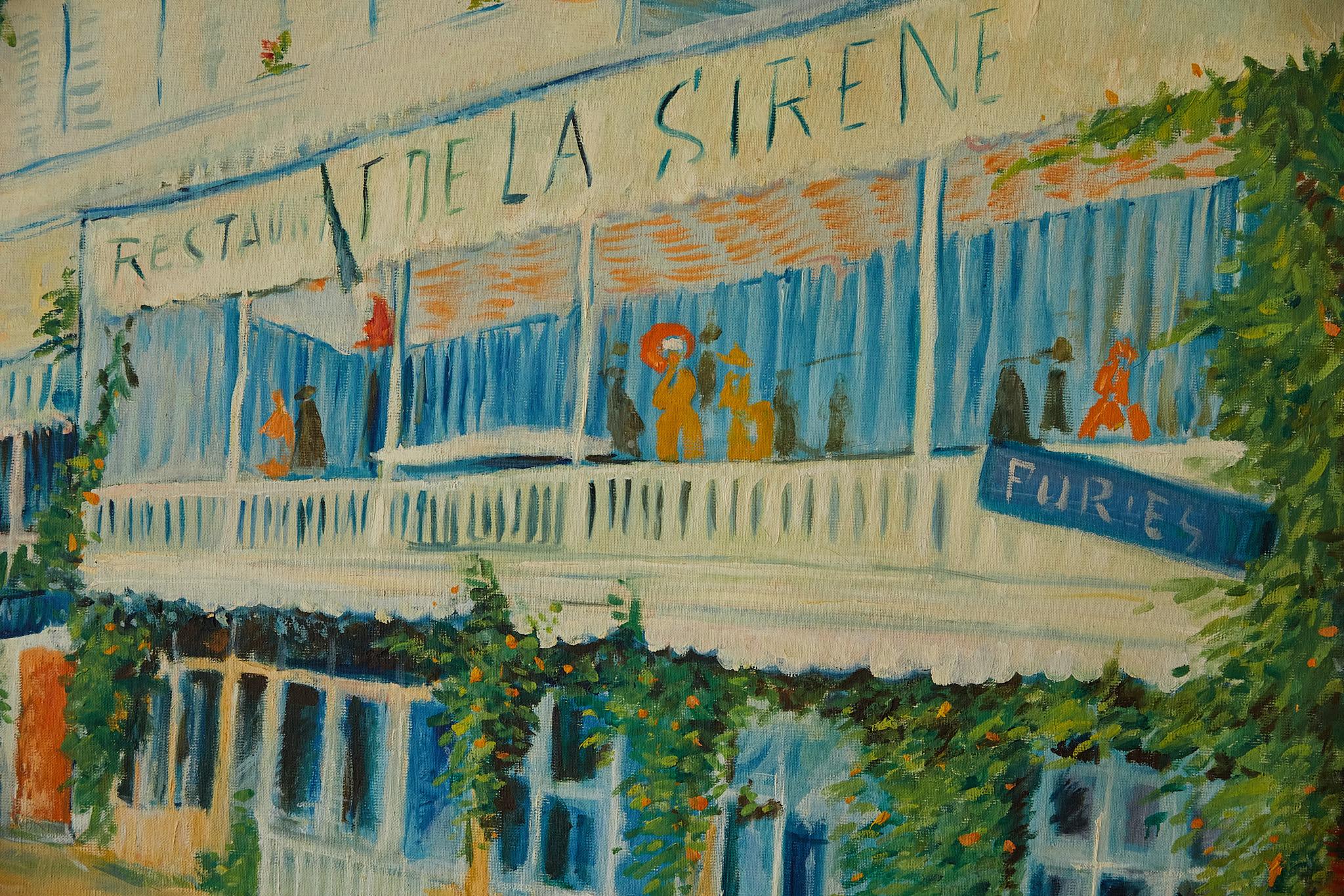 Großes impressionistisches Gemälde einer französischen Straßenszene im Angebot 6