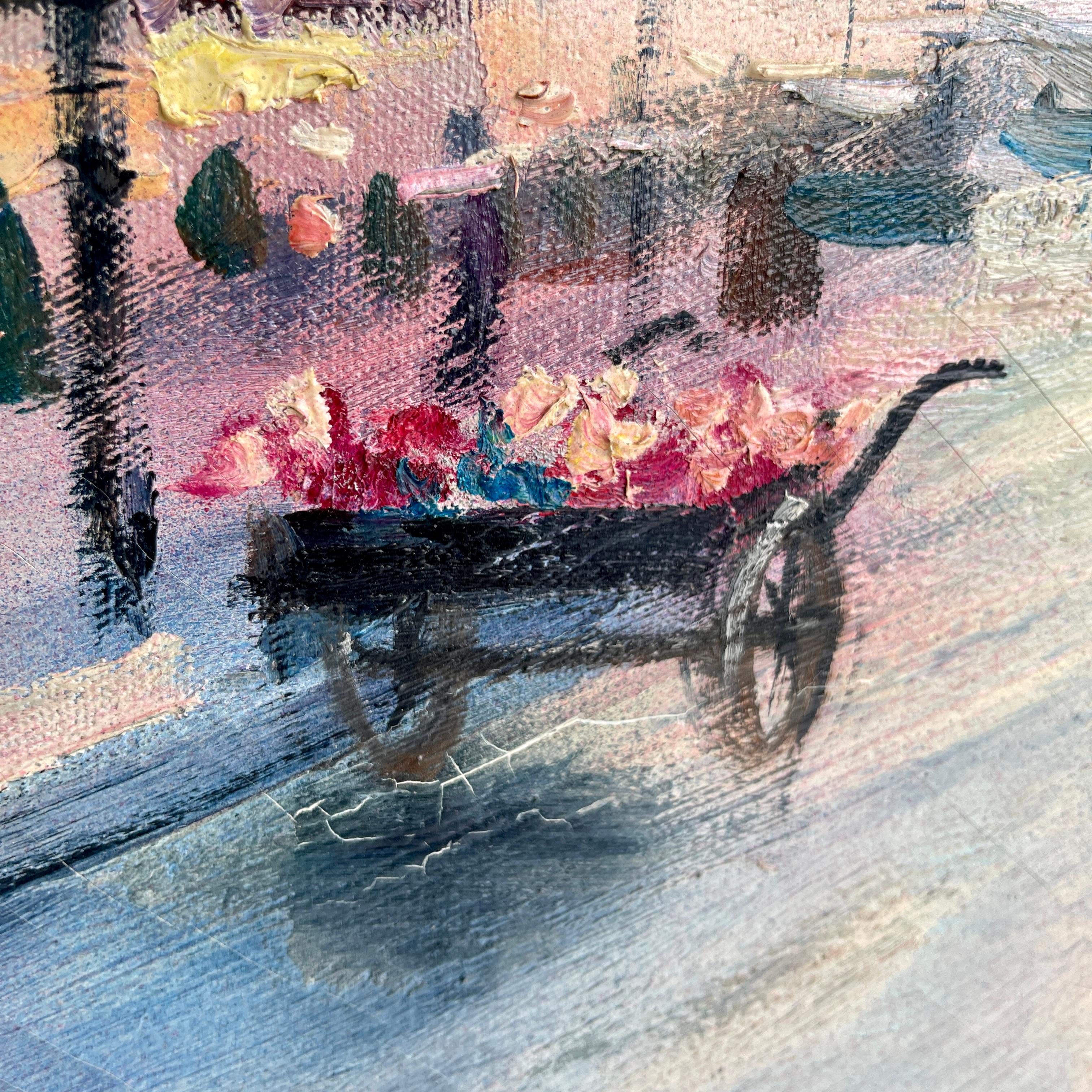 Grande huile sur toile impressionniste d'une scène de rue parisienne signée Fairfax, France en vente 9