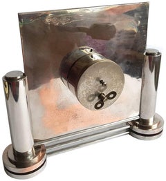 Gran Reloj Espejo Modernista Francés de los años 30 por Marti