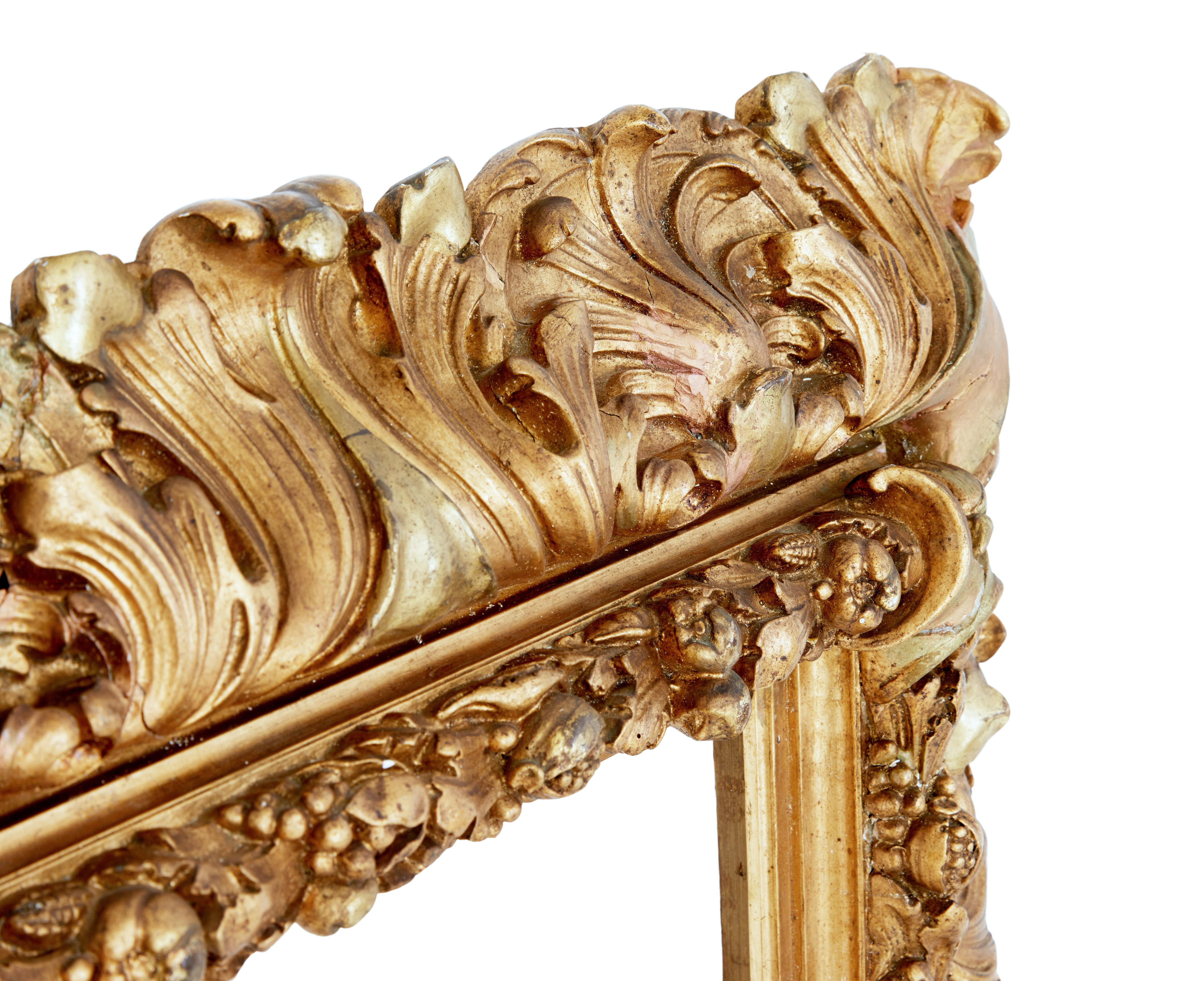 Carved Large Impressive 19th Century Rococo Revival Gilt Frame