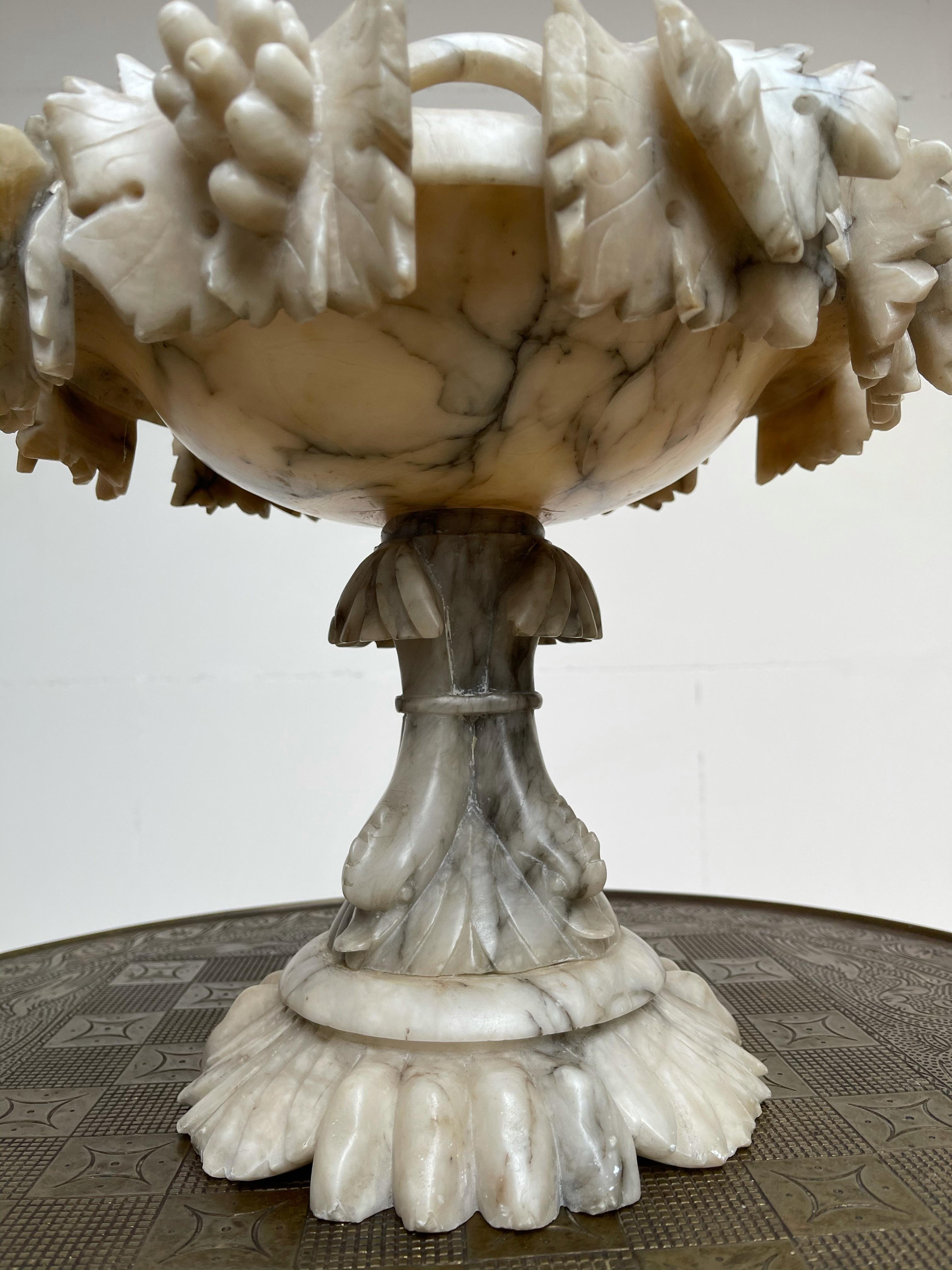 Large Impressive and Finely Carved Italian Antique Alabaster Ornamental Tazza 5
