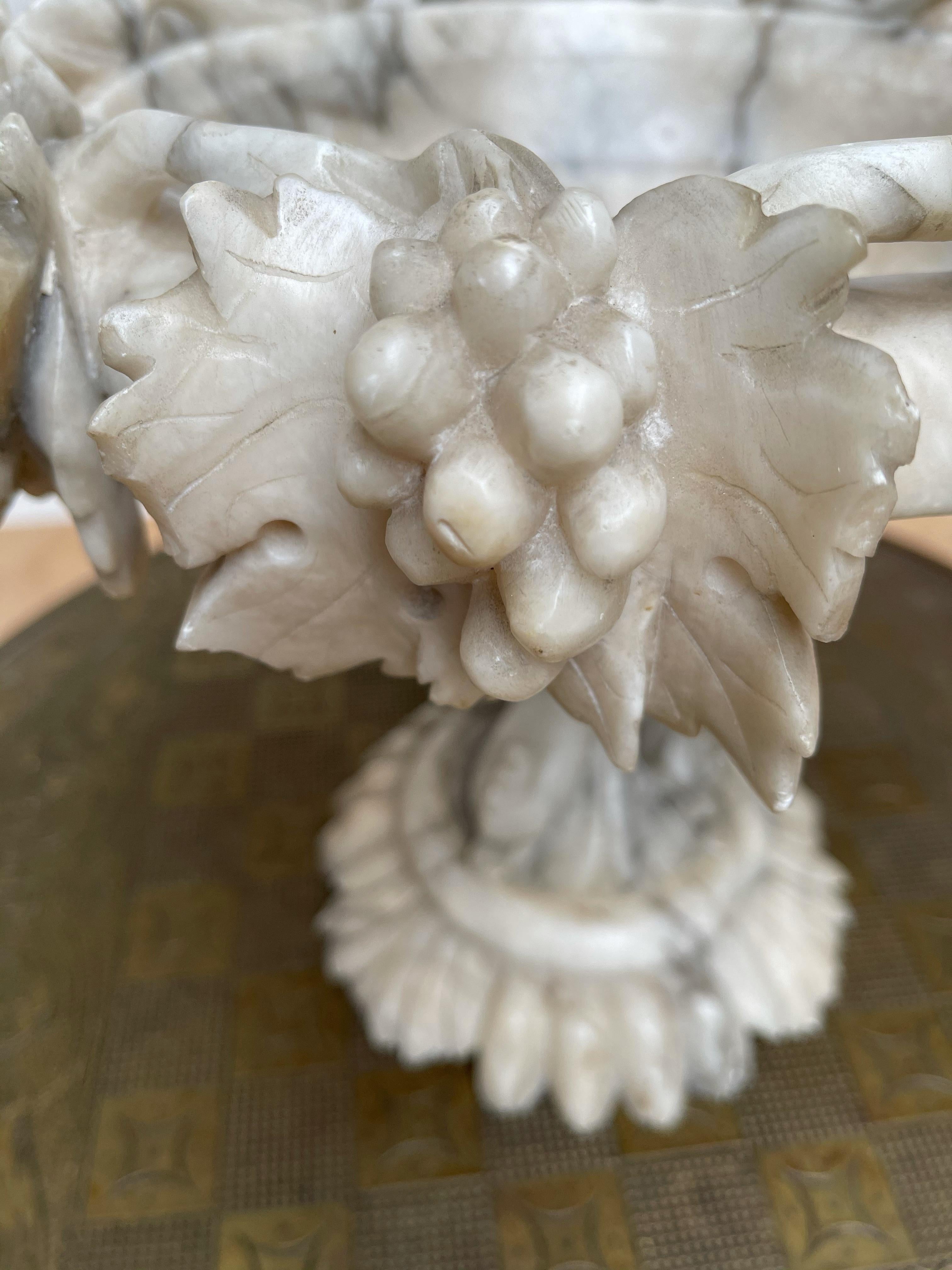 Large Impressive and Finely Carved Italian Antique Alabaster Ornamental Tazza 8