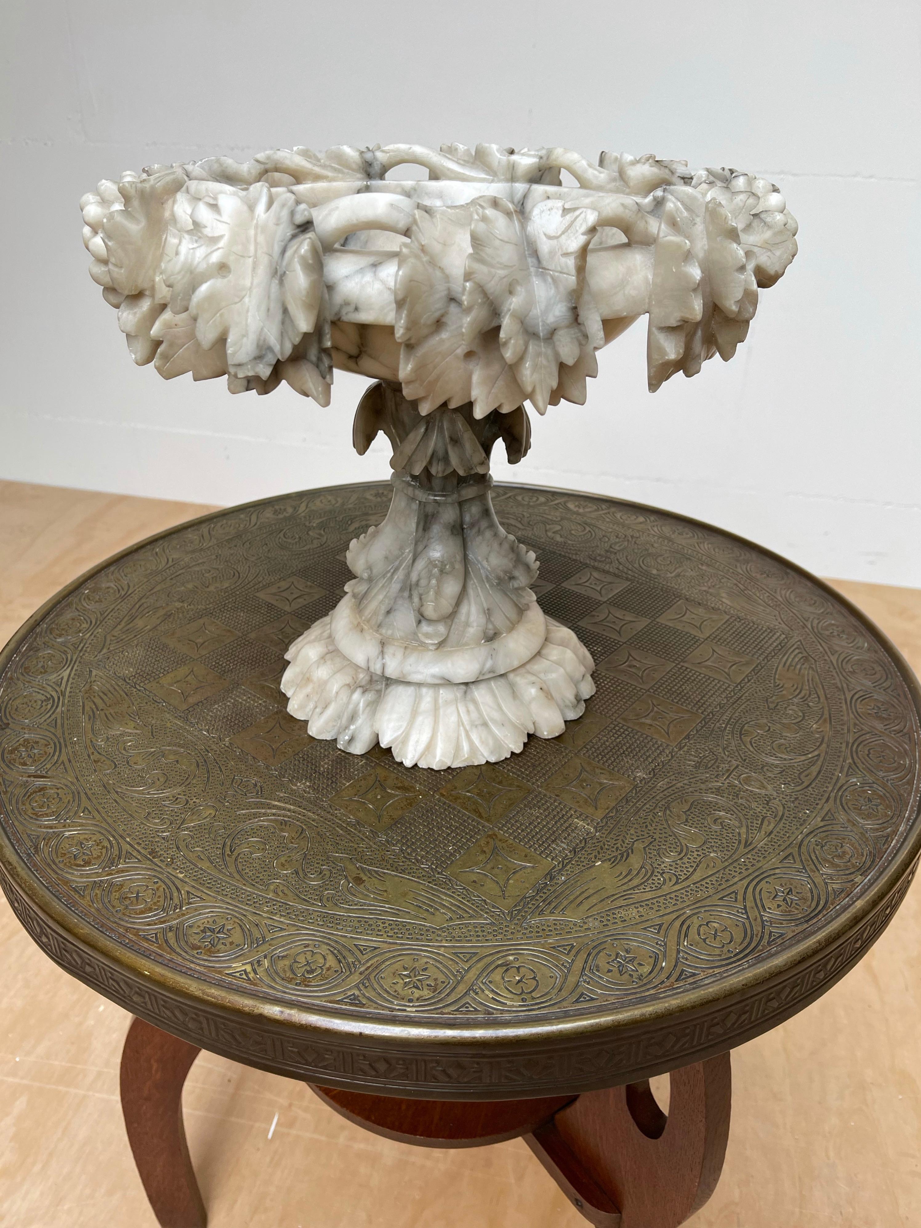Large Impressive and Finely Carved Italian Antique Alabaster Ornamental Tazza 13