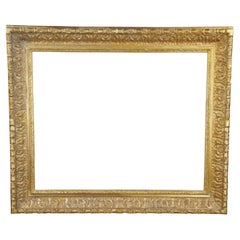 Large Impressive Antique Carved Gold Gilded Picture Art Mirror Frame 53"