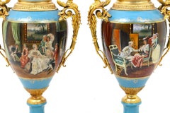 Large & Impressive Antique Dresden Porcelain Ormolu Mounted Hand-Painted Urn