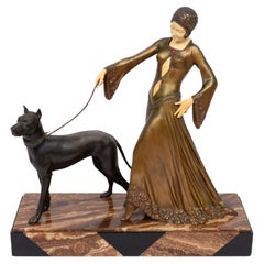 Large statue Art Déco impressionnante, "Le Gardien" par Georges Gori 1920s France