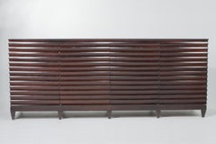 Large Impressive Barbara Barry for Baker Ebonized Low Fluted Cabinet Sideboard