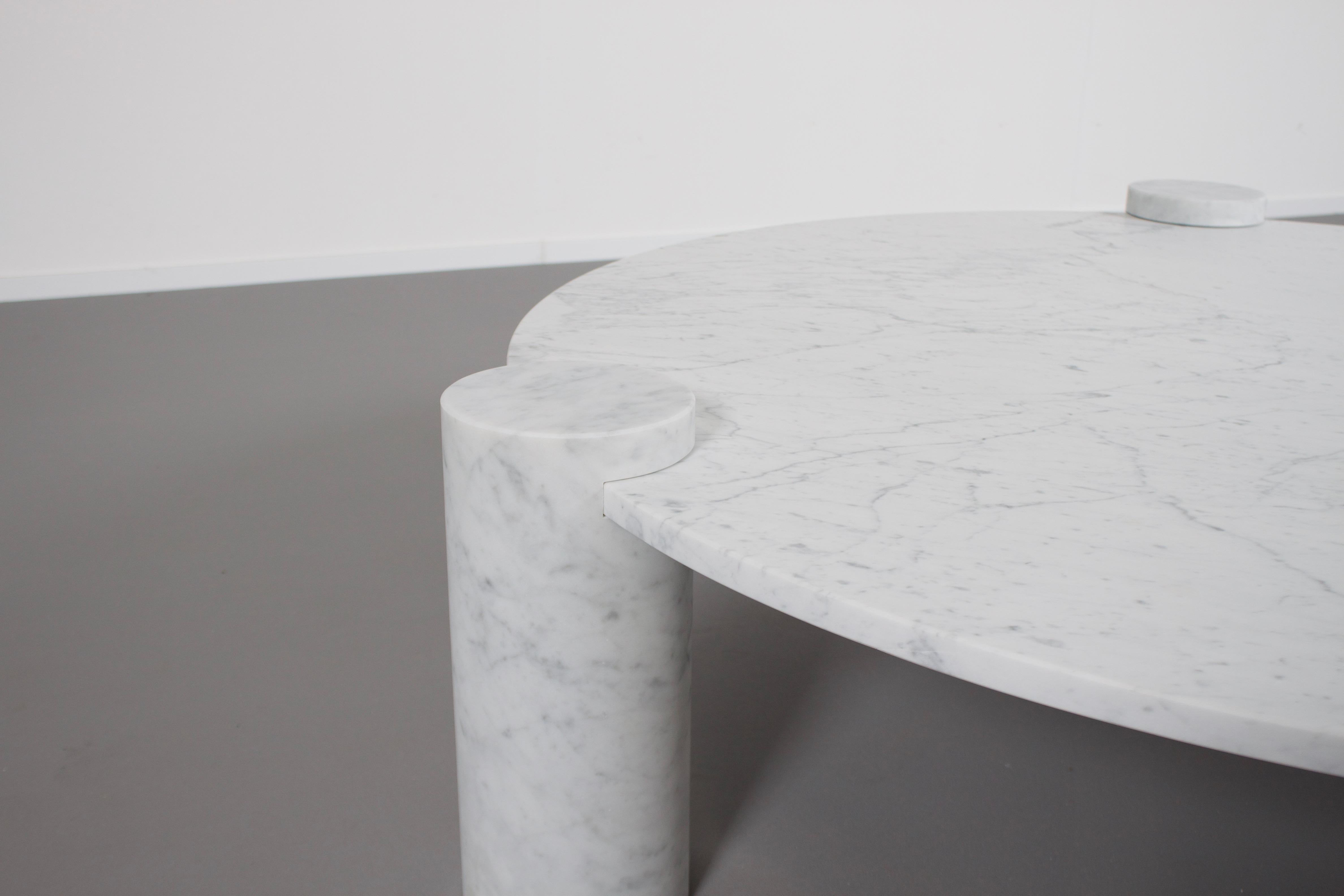 Large Impressive Carrara Marble Coffee Table Made in Italy, 1970s 5