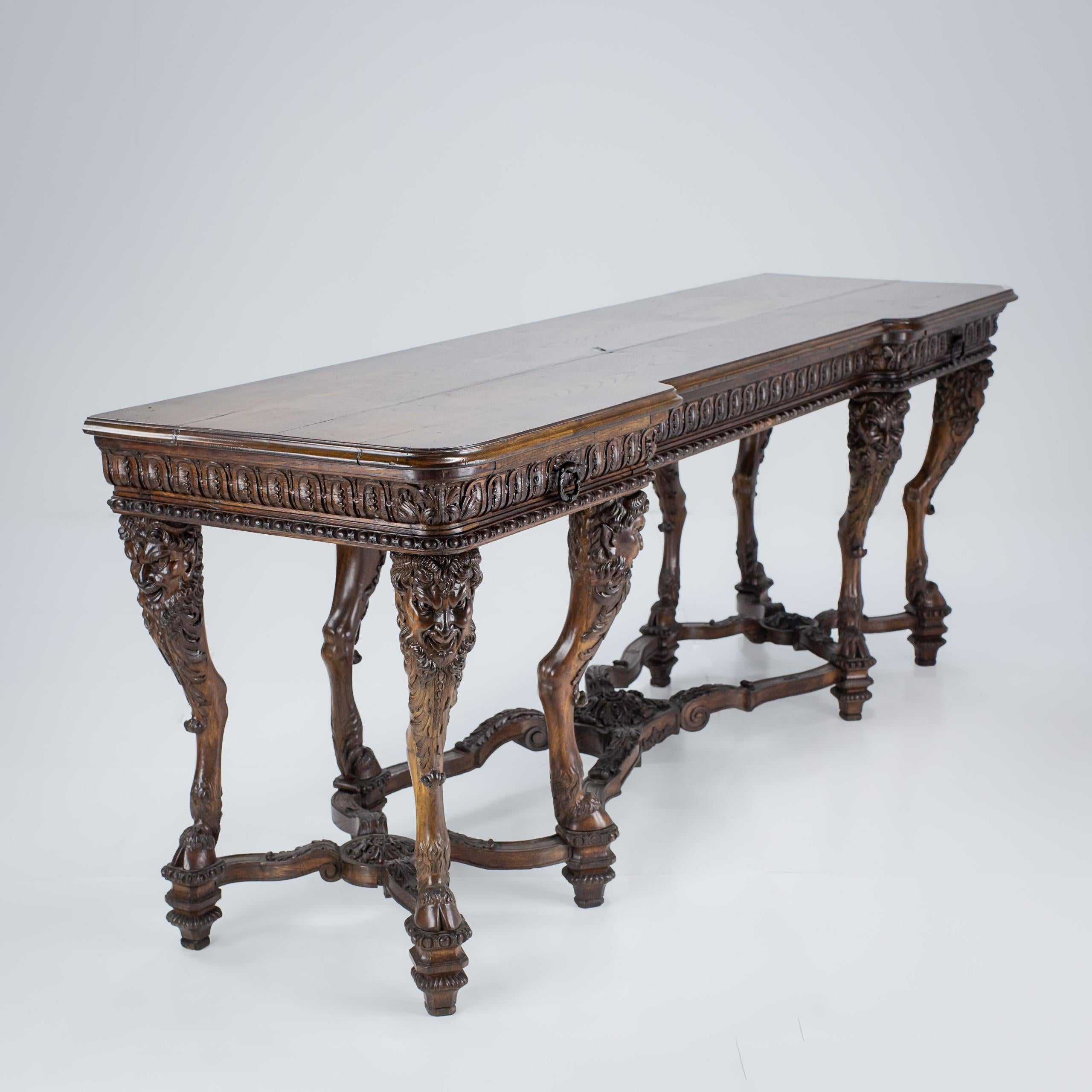 Large Impressive Carved Wood Pallazzo Console or Server For Sale 9