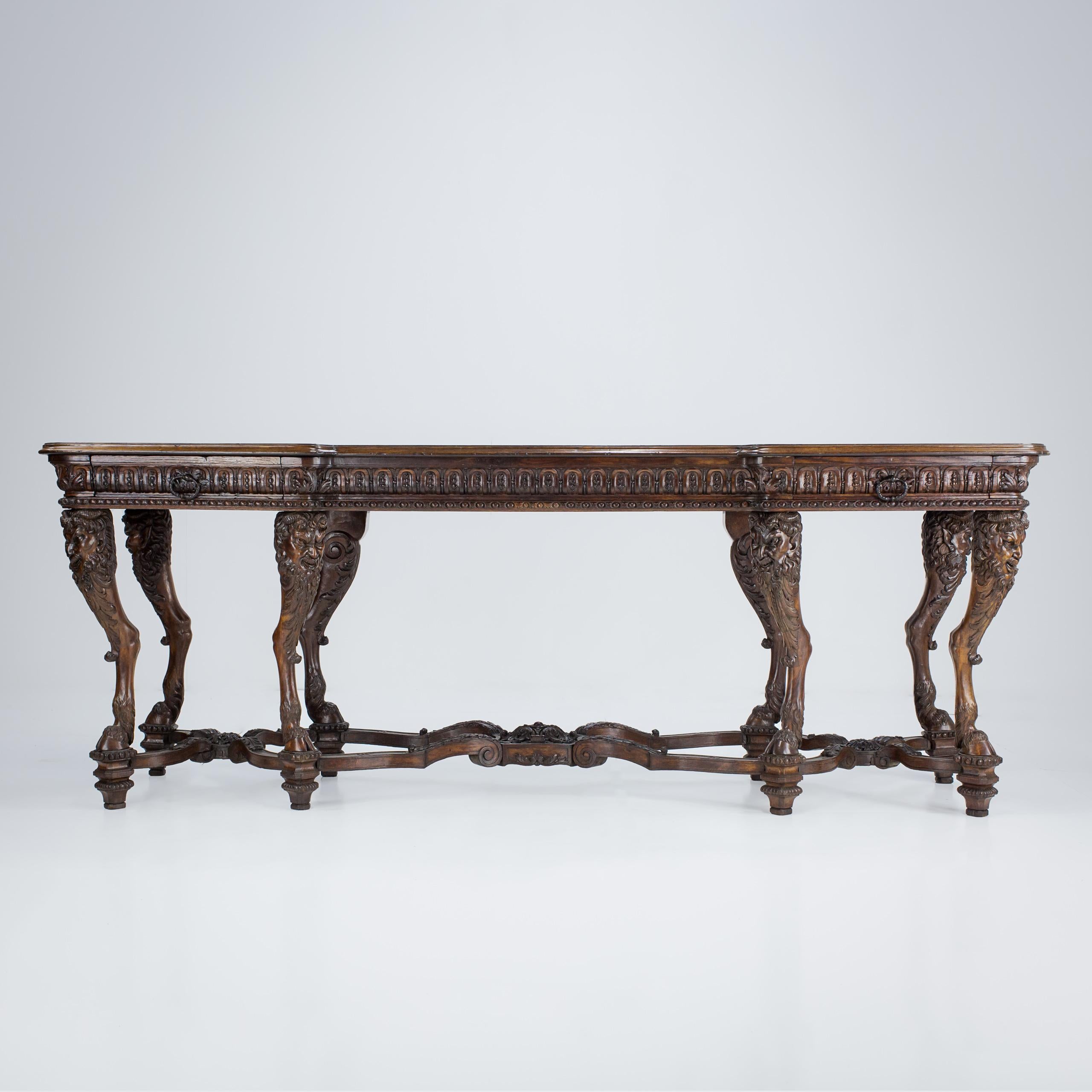 Italian Large Impressive Carved Wood Pallazzo Console or Server For Sale