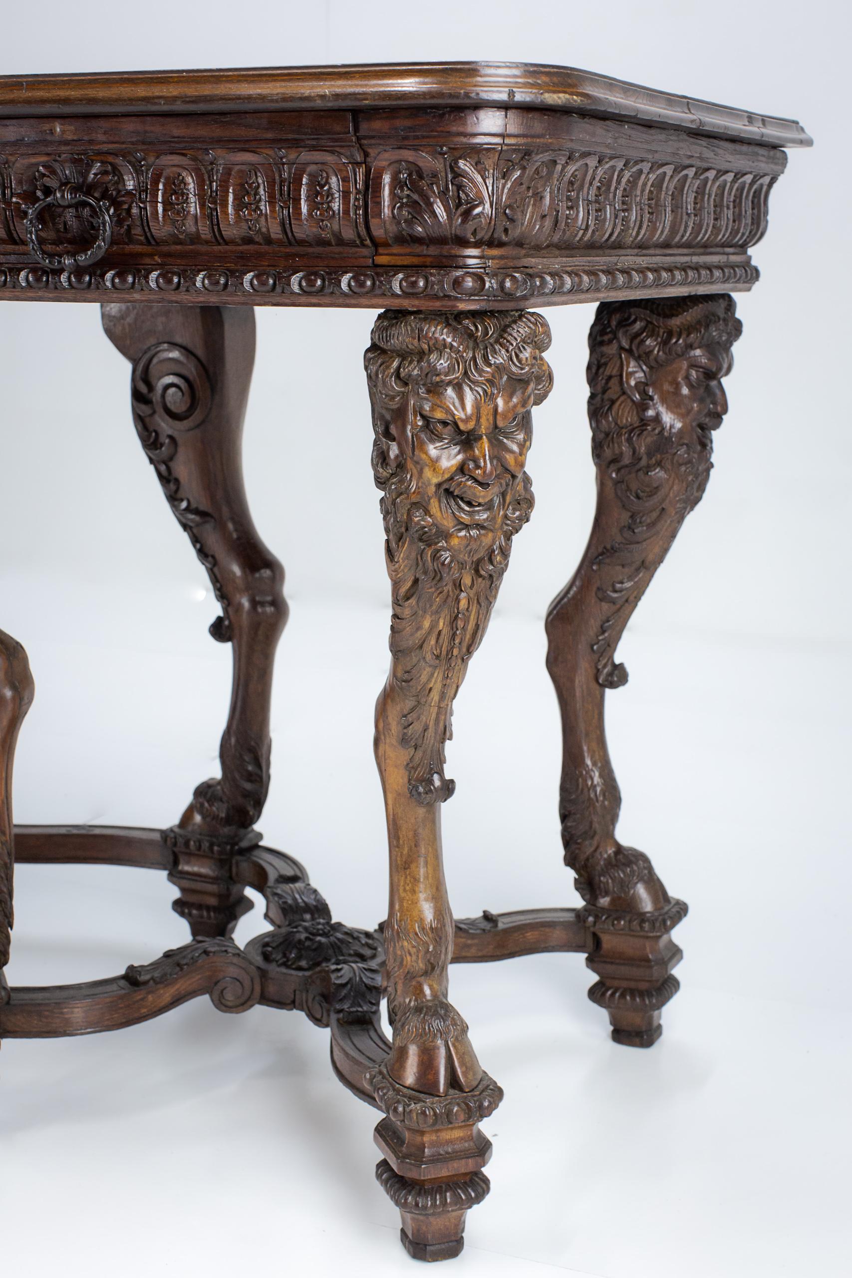 19th Century Large Impressive Carved Wood Pallazzo Console or Server For Sale